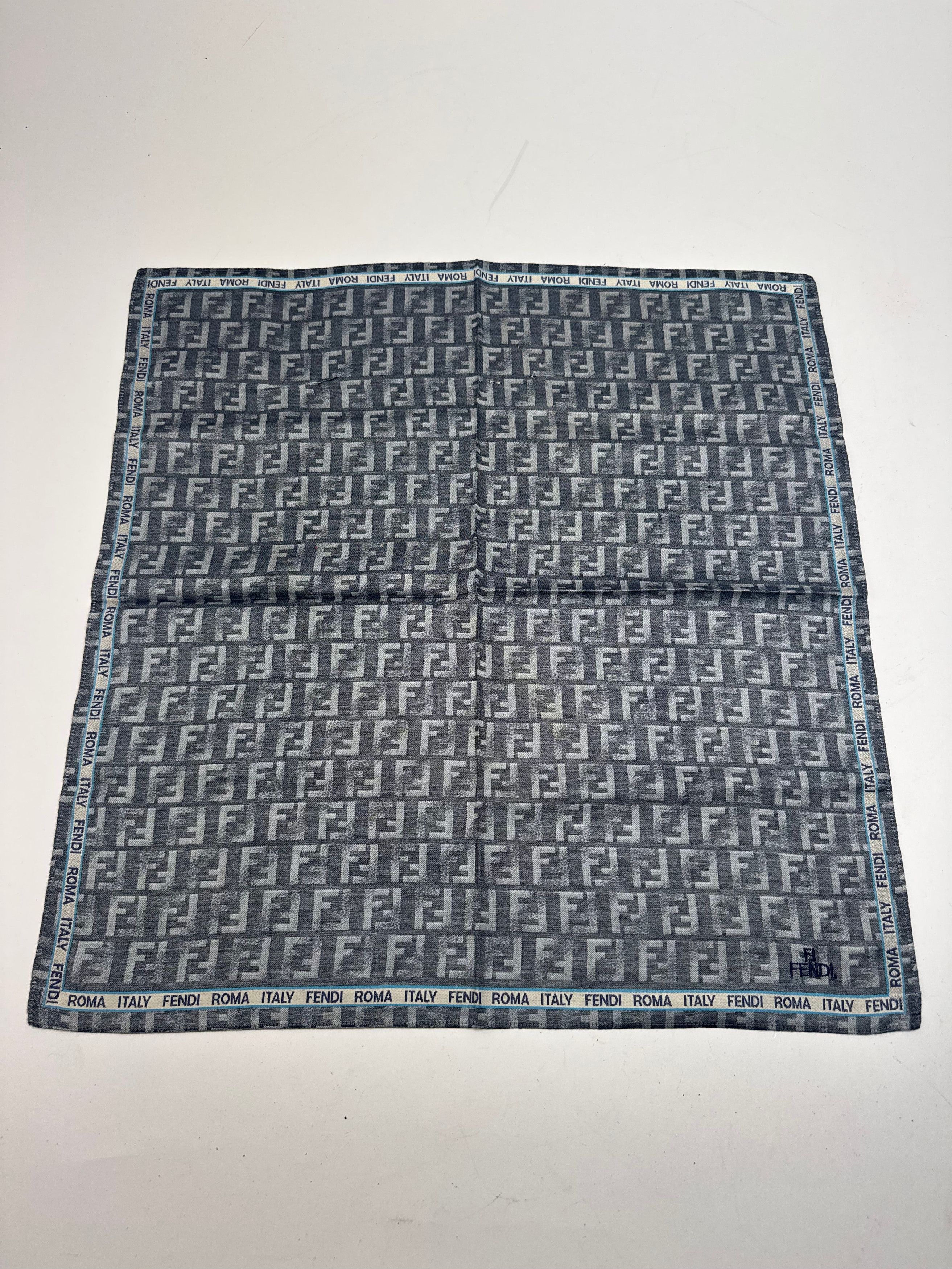 Fendi Vintage FF monogram Scarf Grey Blue Size ONE SIZE - 1 Thumbnail