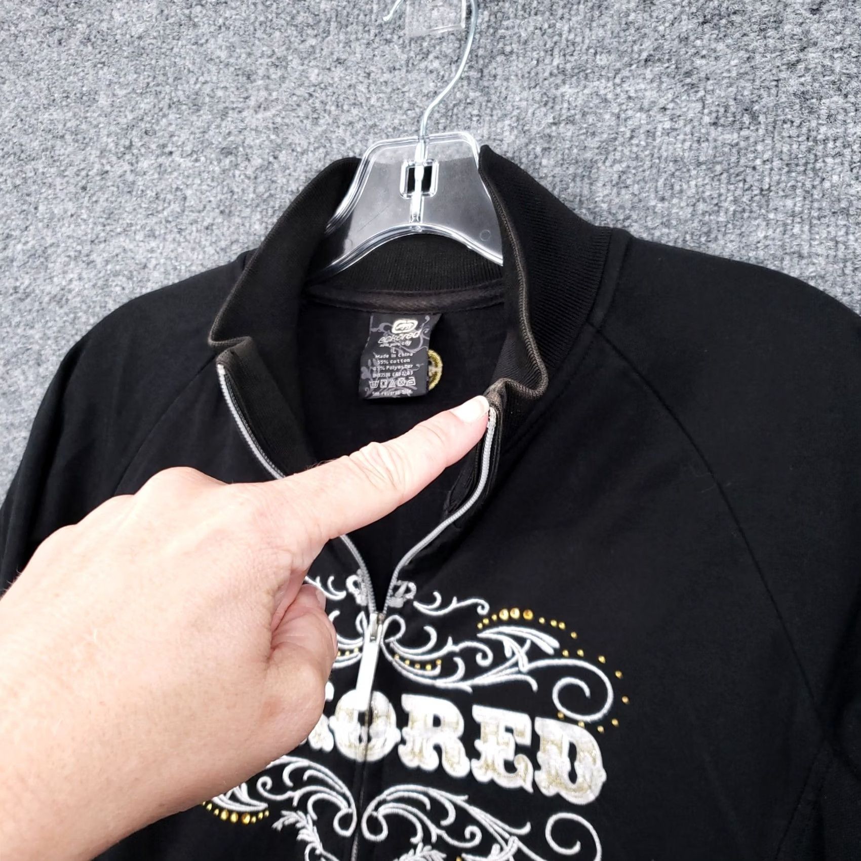 Spell Spell Logo Full Zipper Sweatshirt Mens L Large Black Jacket Size US L / EU 52-54 / 3 - 3 Thumbnail
