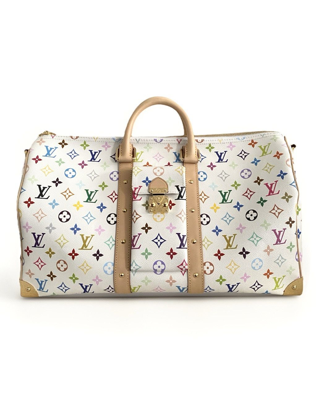 Louis Vuitton × Takashi Murakami Louis Vuitton Murakami Keepall Bandoulière 45 Monogram White Size ONE SIZE - 1 Thumbnail