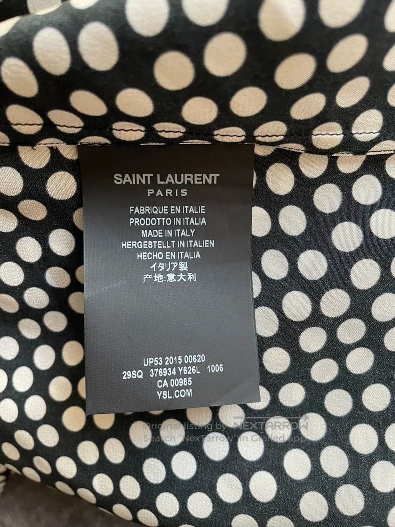 Saint Laurent Paris Saint Laurent Paris Large Polka Dot Silk Shirt Size XS / US 0-2 / IT 36-38 - 6 Thumbnail