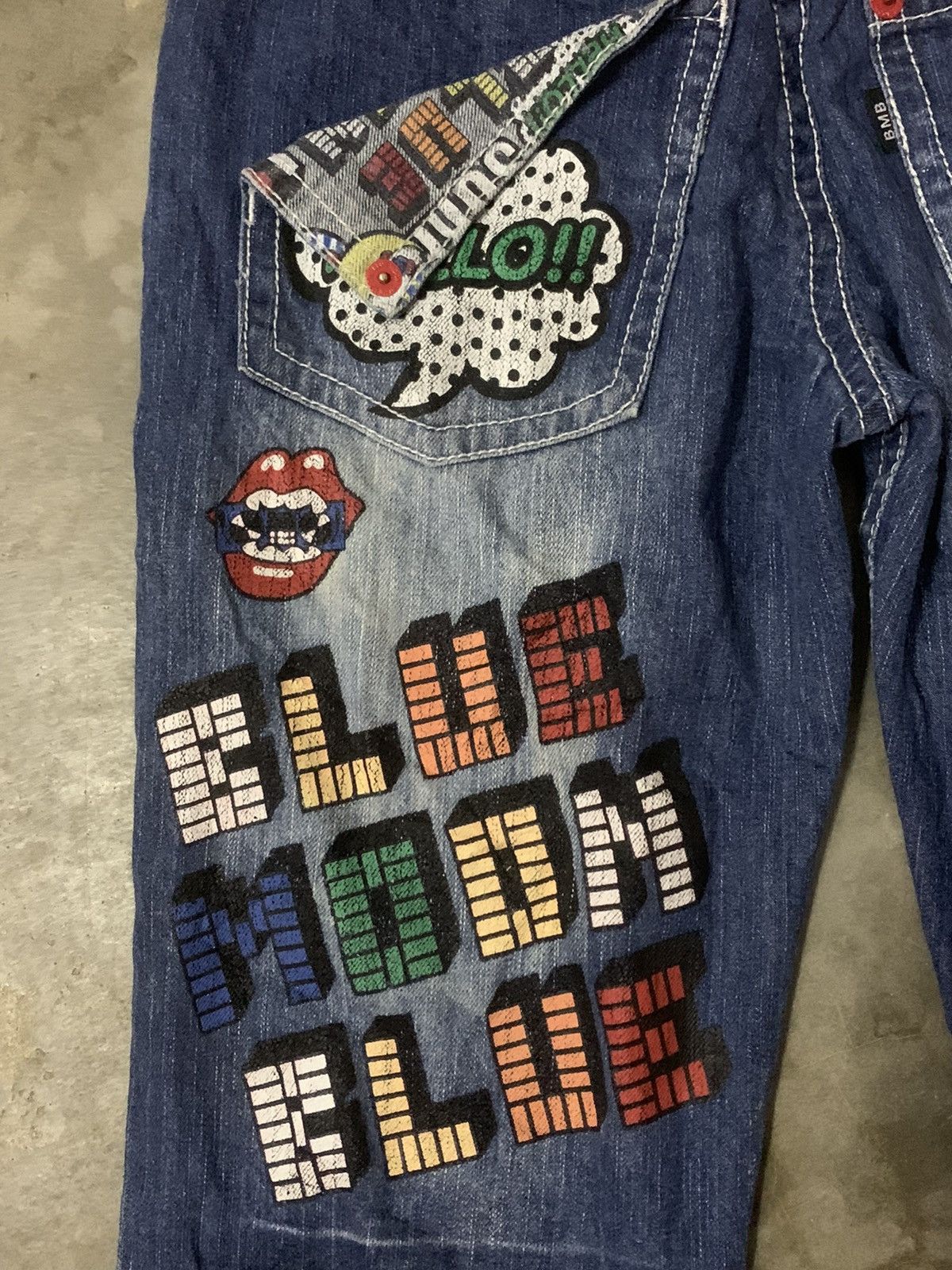 Art Comes First Blue Moon Blue Art Denim Jeans Size US 31 - 11 Thumbnail
