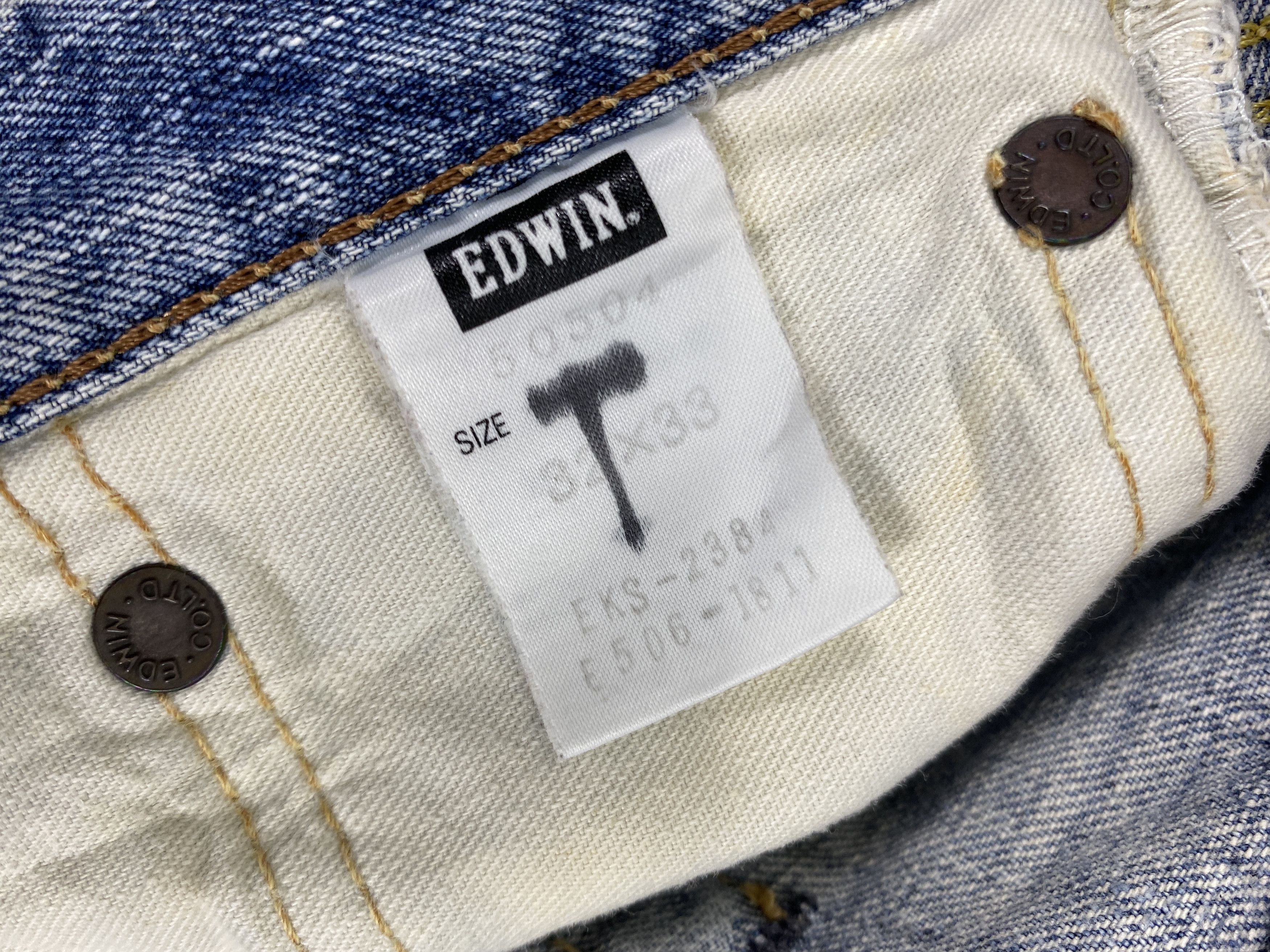 Edwin 🔥VINTAGE EDWIN 505 SELVEDGE DENIM JEANS 34x32.5- JN3609 Size US 34 / EU 50 - 9 Thumbnail