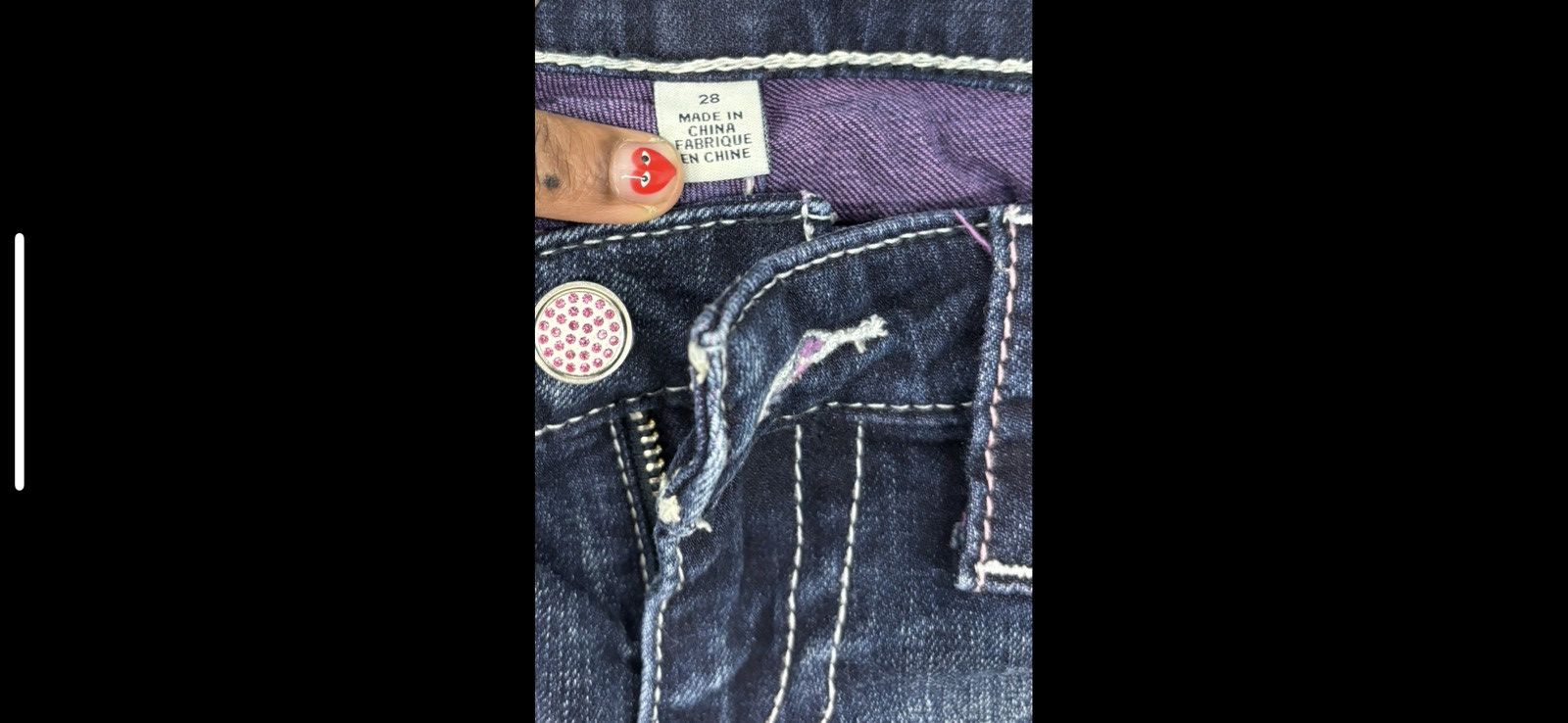 True Religion × Vintage TRUE RELIGION JEANS ( with pink details) Size 28" / US 6 / IT 42 - 4 Thumbnail
