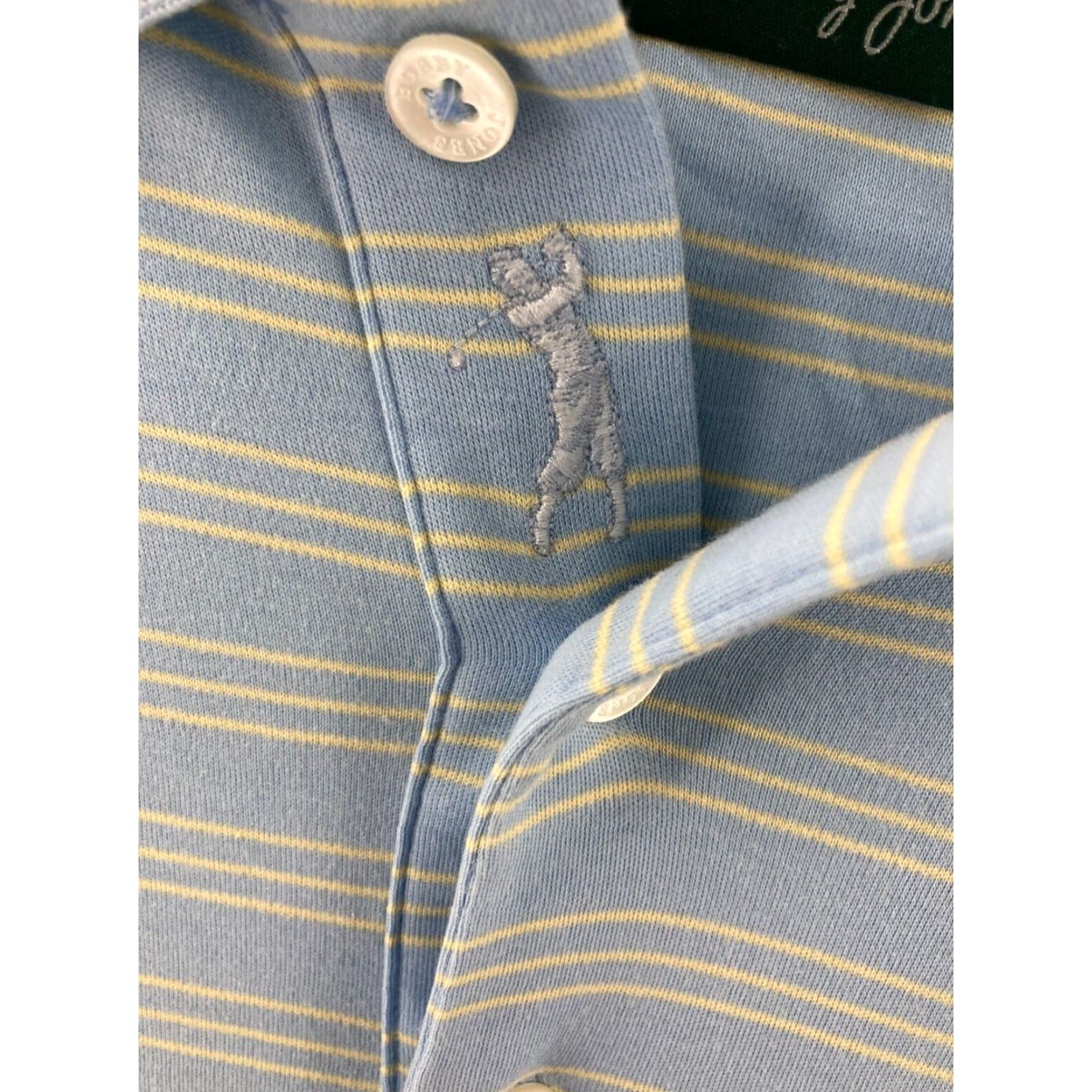 Vintage Bobby Jones Polo Shirt Mens 2XL Blue Stripe Polo Shirt Sold by Bobby Jones Golf Sport Golf Shirt Blue Stripe 100% Cotton Size US XXL / EU 58 / 5 - 4 Thumbnail