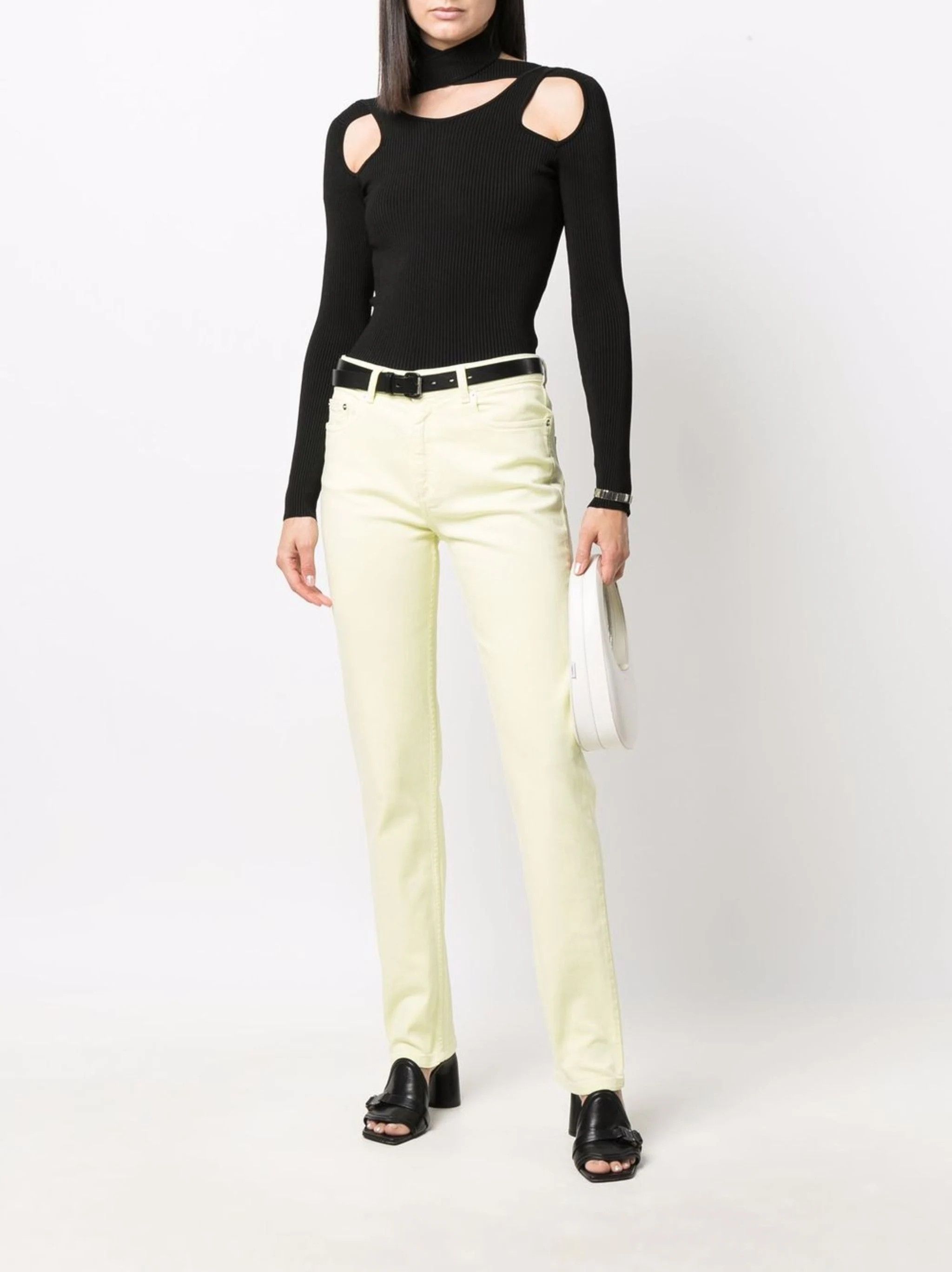 Coperni o1mle0524 Straight Leg Denim Jeans in White Size 26" / US 2 / IT 38 - 2 Thumbnail