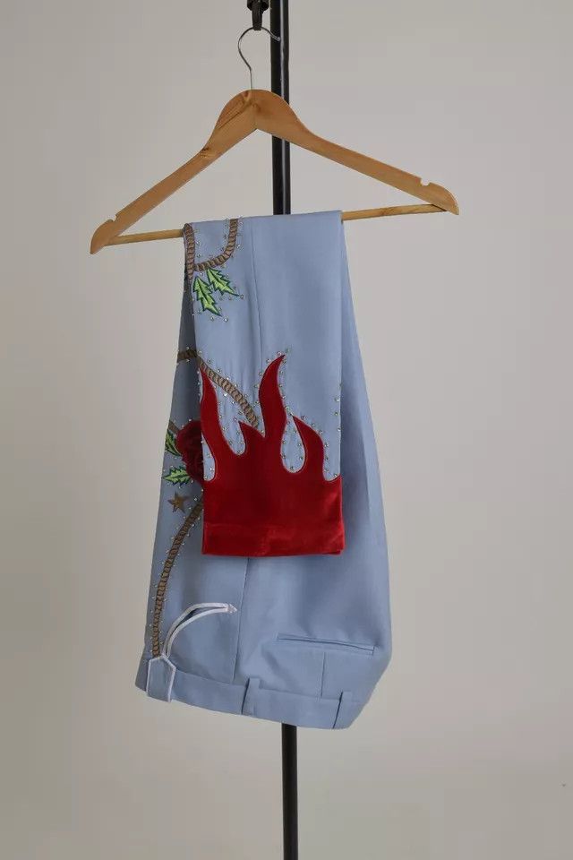 Other Men 2PC Customized Fire, Floral Embroidery western outfits Size 46S - 5 Thumbnail