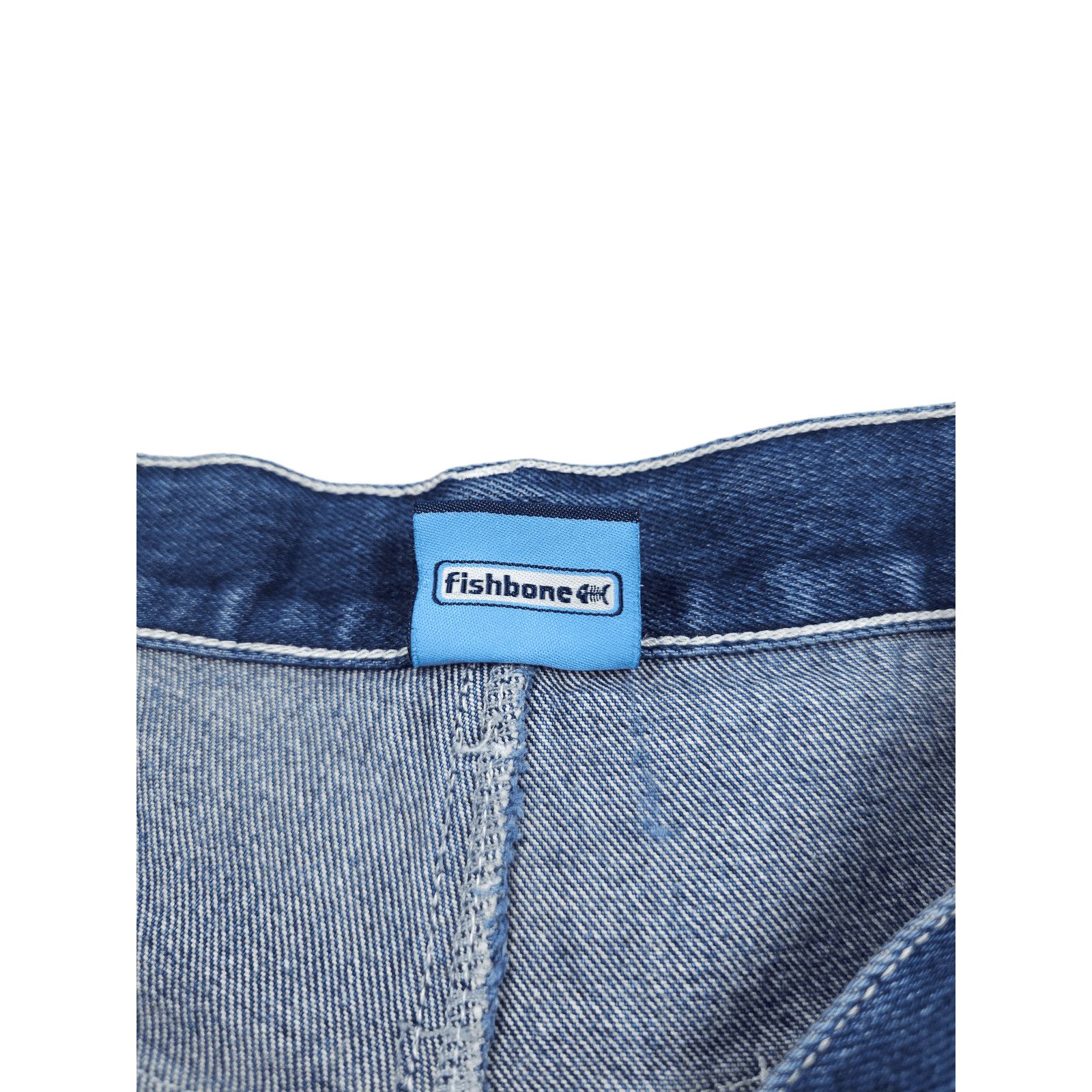 Japanese Brand 💎 Y2K Vintage Fishbone Denim JNCO Shorts Hip-Hop Rap Size US 32 / EU 48 - 9 Thumbnail