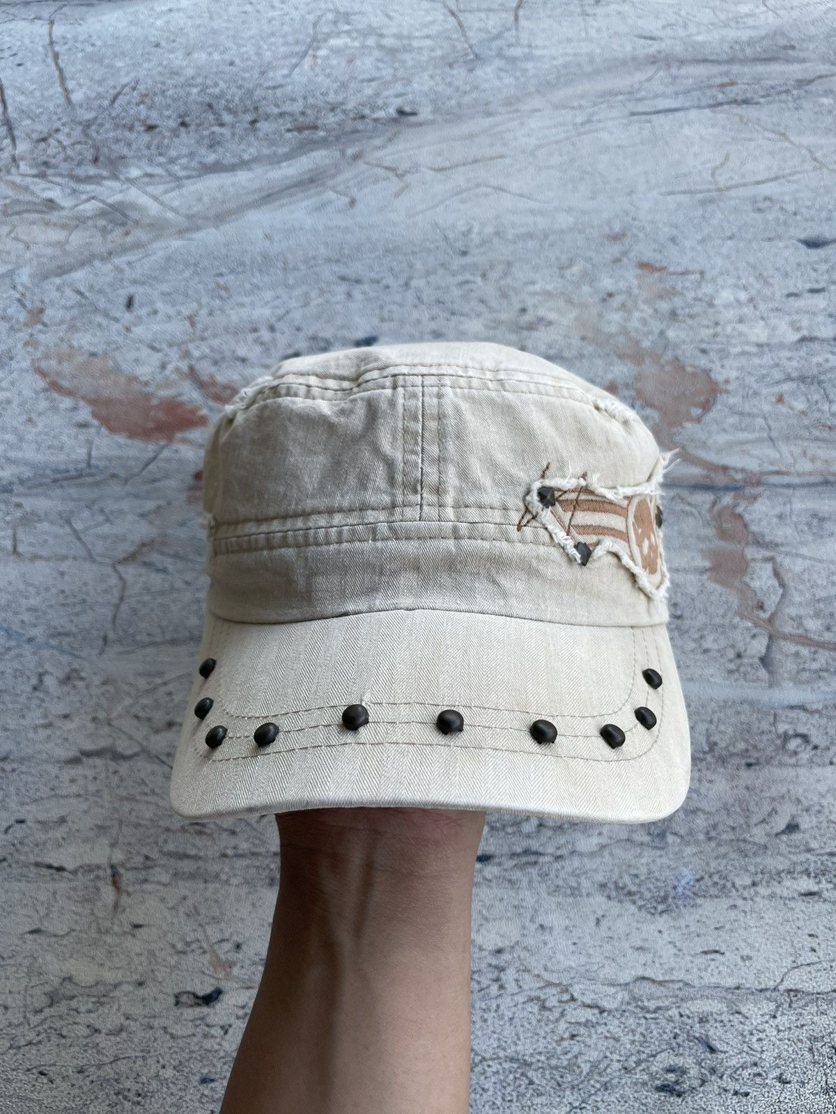 Hysteric Glamour Skull Studded Distressed Patrol Hat Size ONE SIZE - 5 Thumbnail