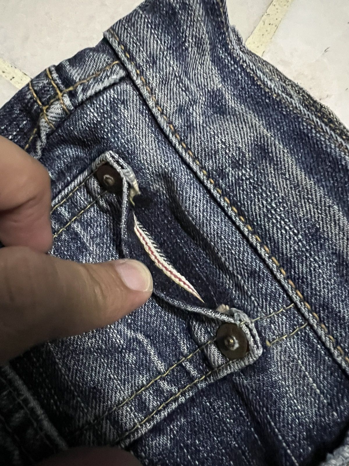 Edwin 💥Baggy💥Edwin 505ZX Selvedge Jean Very Rare Size US 30 / EU 46 - 17 Thumbnail