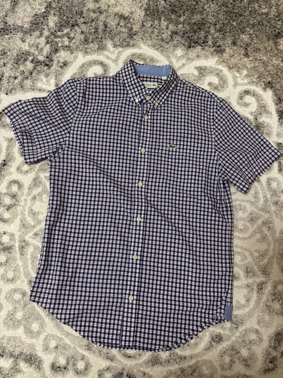 Lacoste Lacoste classic blue checkered shirt with short sleeves Size US M / EU 48-50 / 2 - 10 Thumbnail