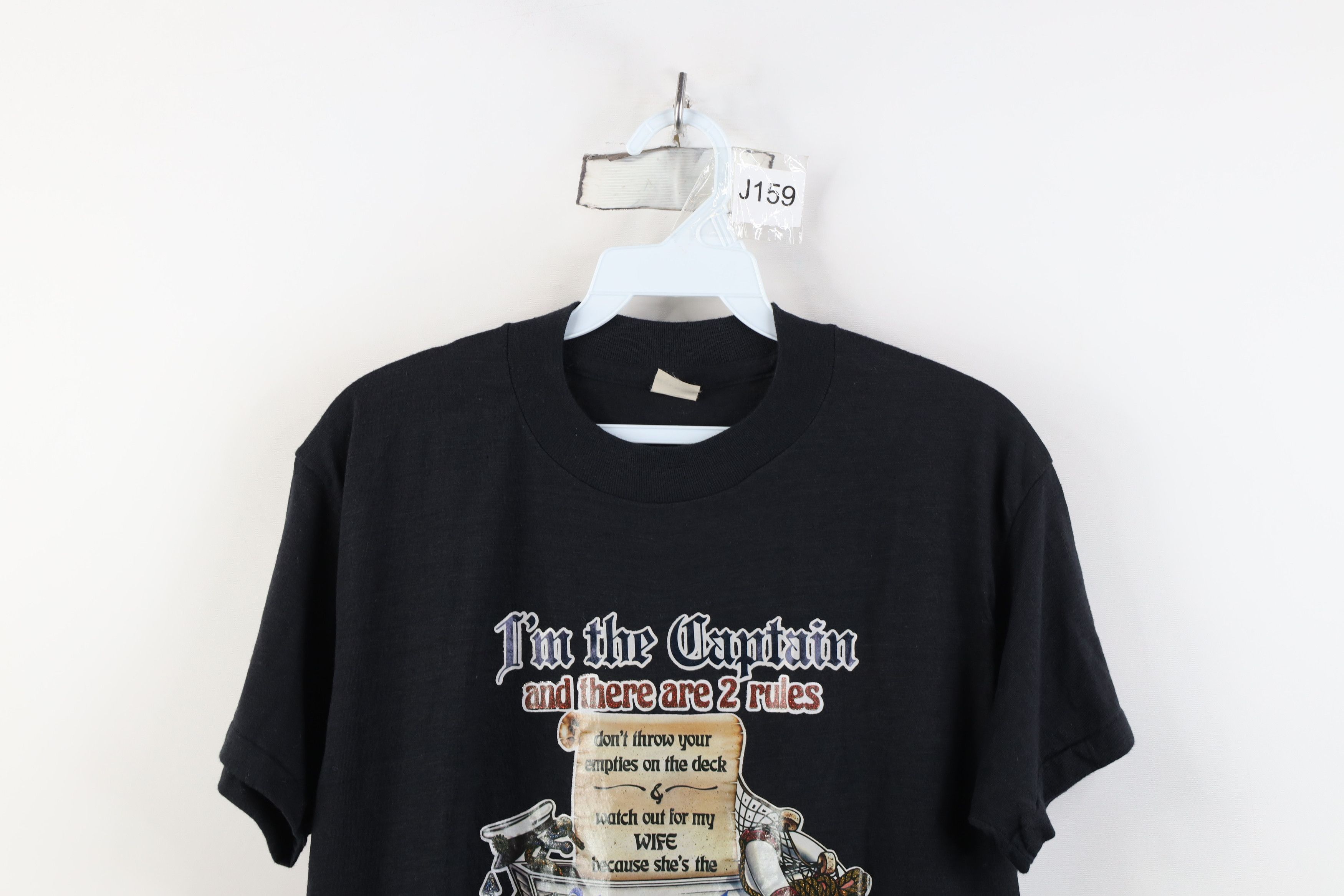 Vintage Vintage 80s Pirate Boat 2 Rules Wife Admiral T-Shirt USA Size US XL / EU 56 / 4 - 2 Thumbnail