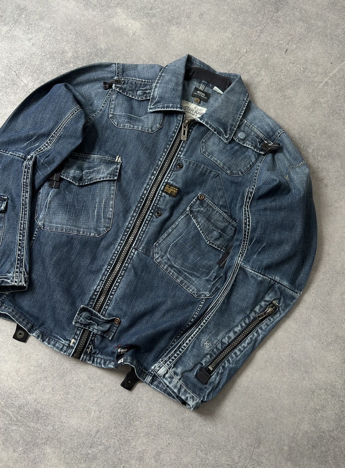 G-Star Vintage G-Star 00s denim bikers jacket mens Size US M / EU 48-50 / 2 - 4 Thumbnail