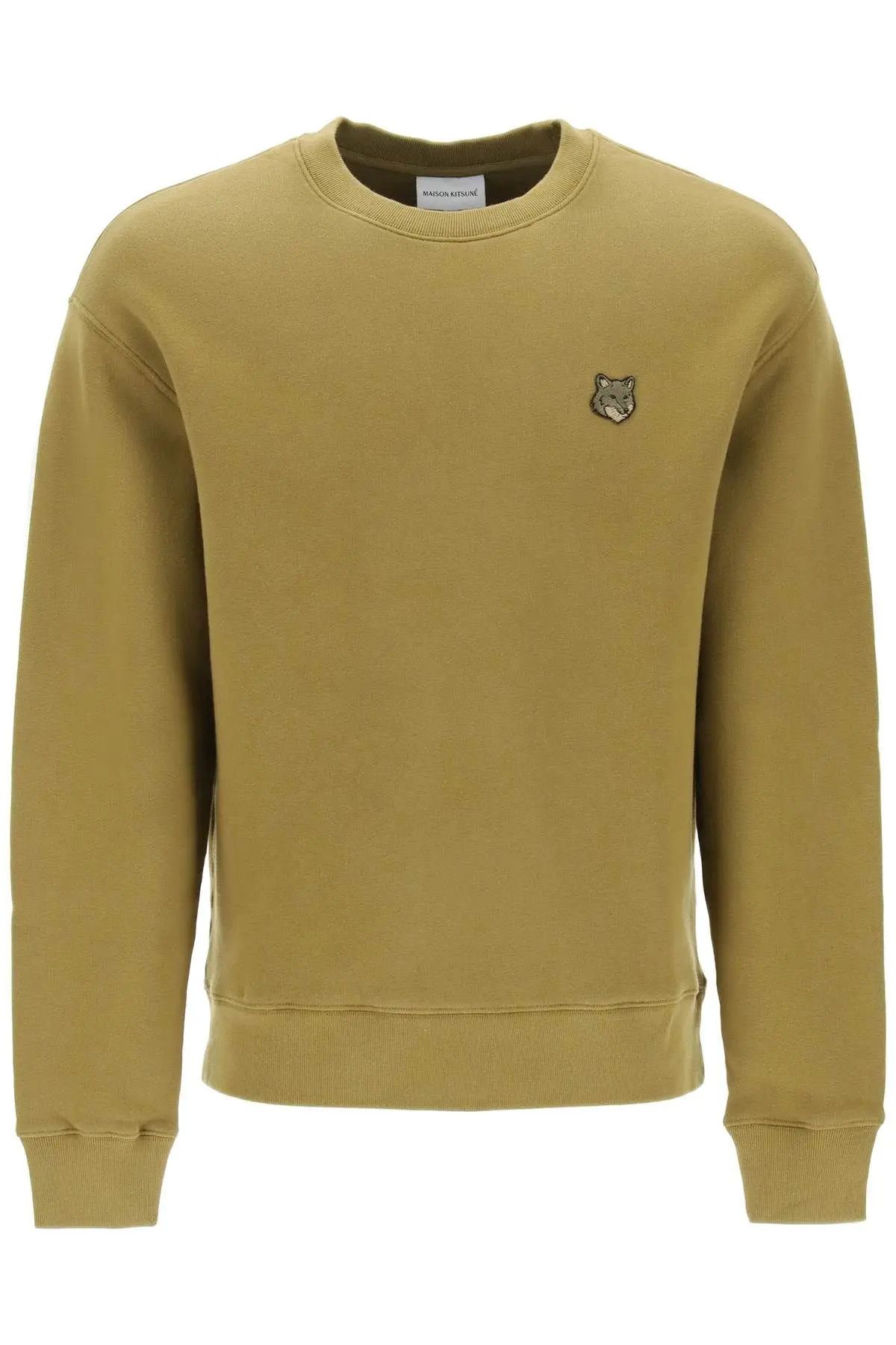 image of Maison Kitsune O1S22I1N0324 "bold Fox Head Crewneck Sweatshirts In Green, Men's (Size Small)