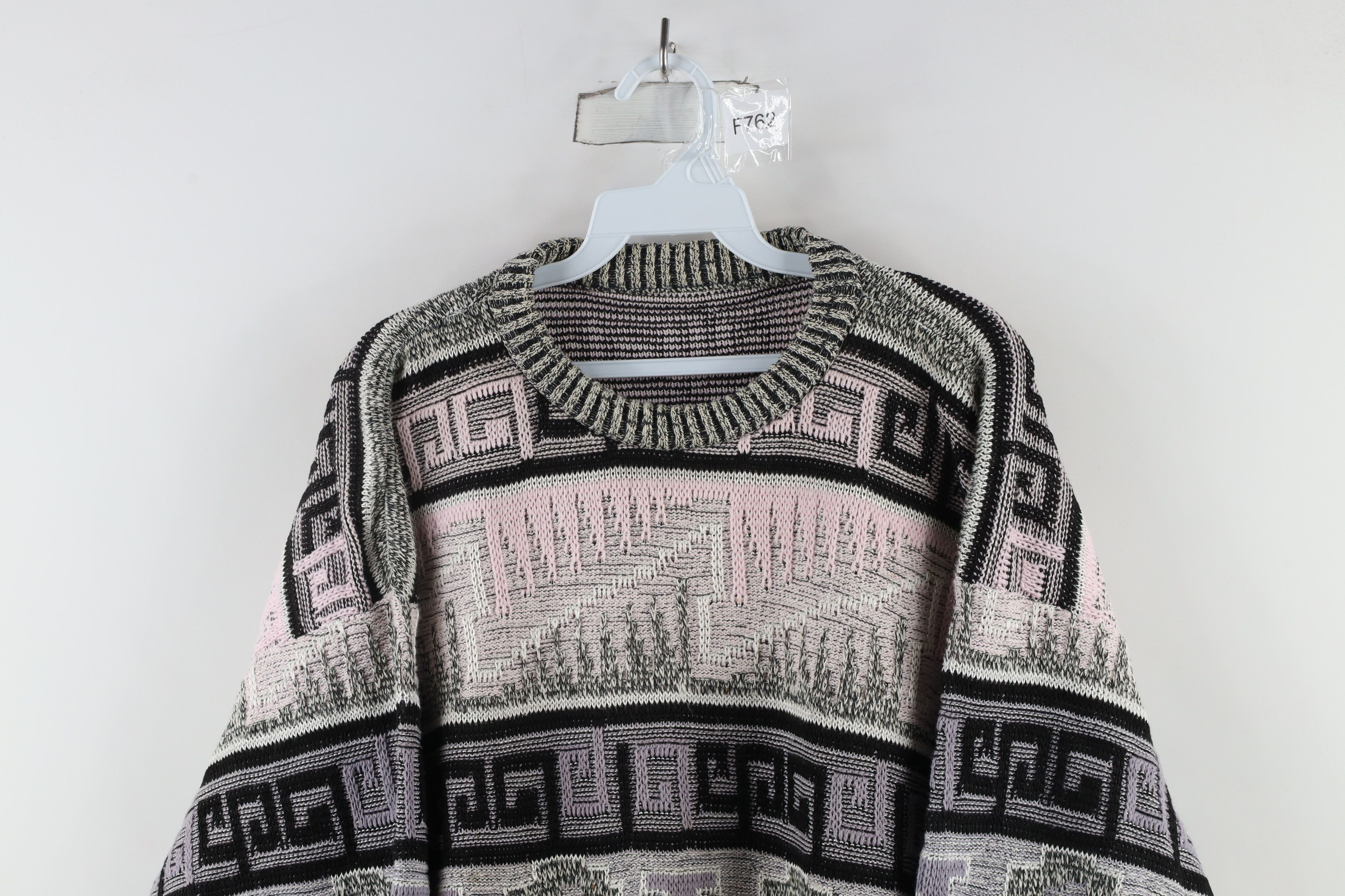 Vintage Vintage 90s Coogi Style Geometric Chunky Grandpa Sweater Size US XL / EU 56 / 4 - 2 Thumbnail