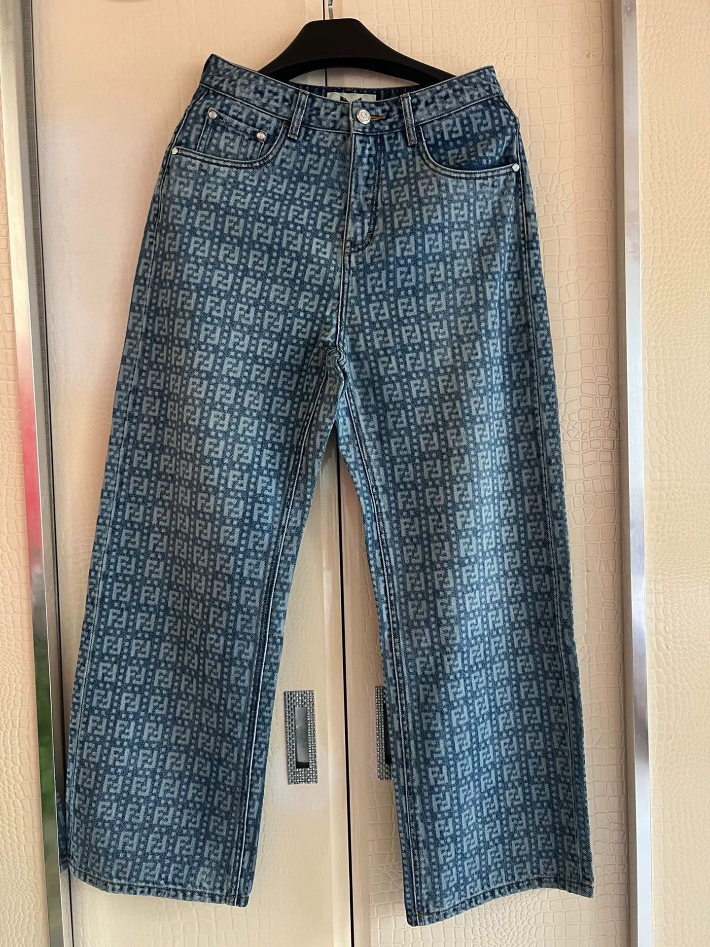 Fendi Fendi FF Logo Wide-Leg Jeans Size 40" / US 18 - 1 Thumbnail