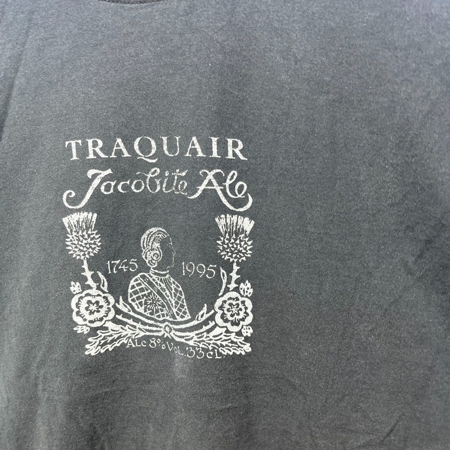 Vintage VINTAGE 90s Scotland Traquair Ale Alcohol Sun Faded Black T Shirt Medium UK Men Size US L / EU 52-54 / 3 - 3 Thumbnail
