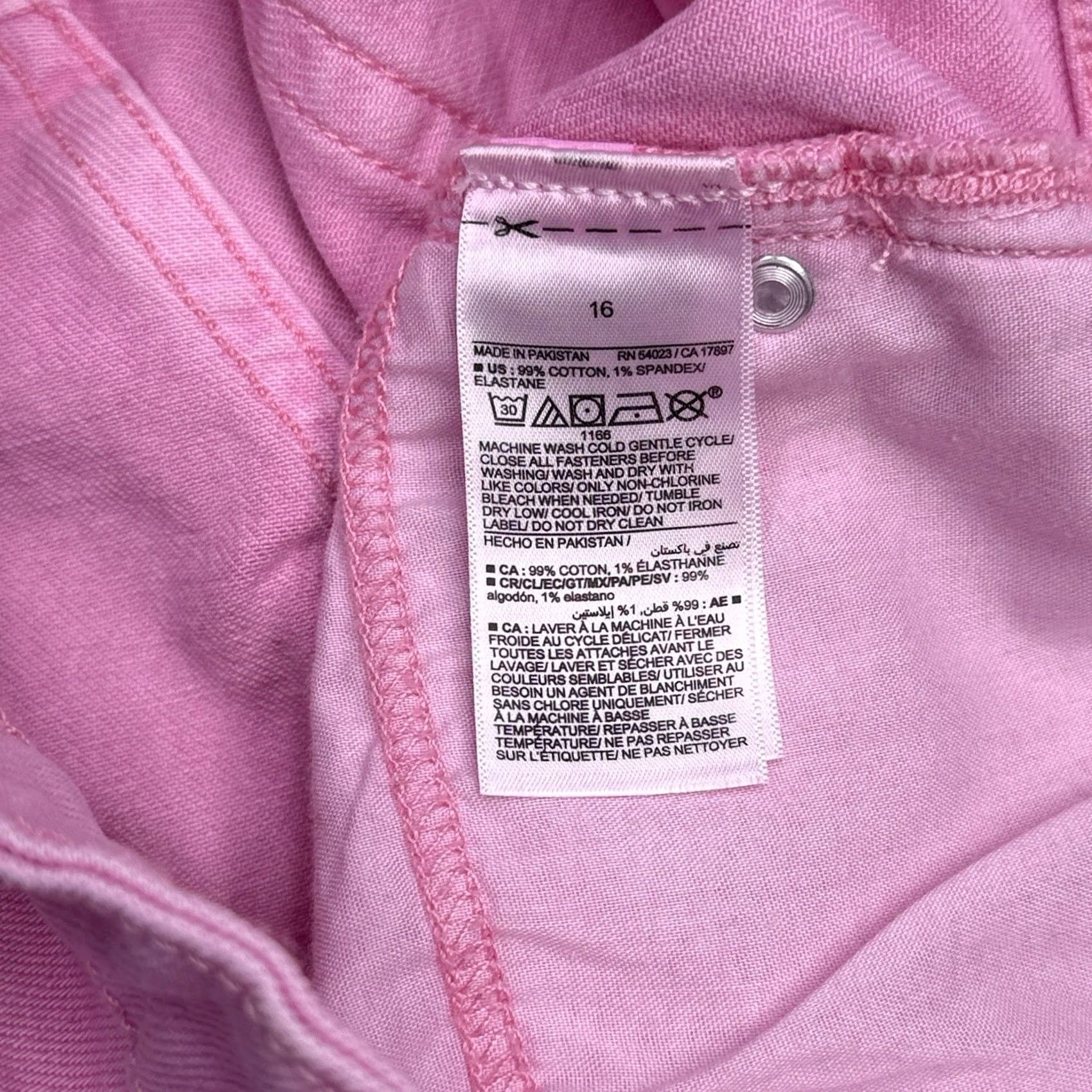 Old Navy Old Navy Womens 16 Pink High Rise 3 Inch Cut-Off Shorts Denim Stretch Baggy Beach Casual Size 38" / US 16 / IT 52 - 6 Thumbnail