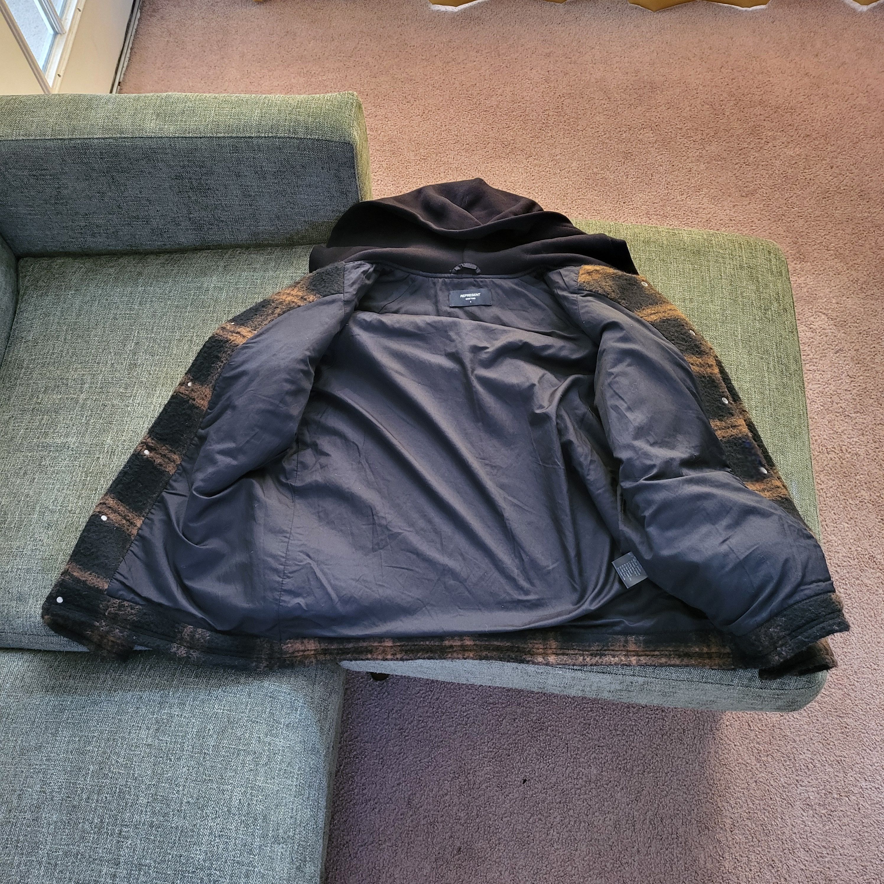 Represent Clo. Represent - Hooded Overshirt (Plaid Rust) Size US S / EU 44-46 / 1 - 2 Thumbnail