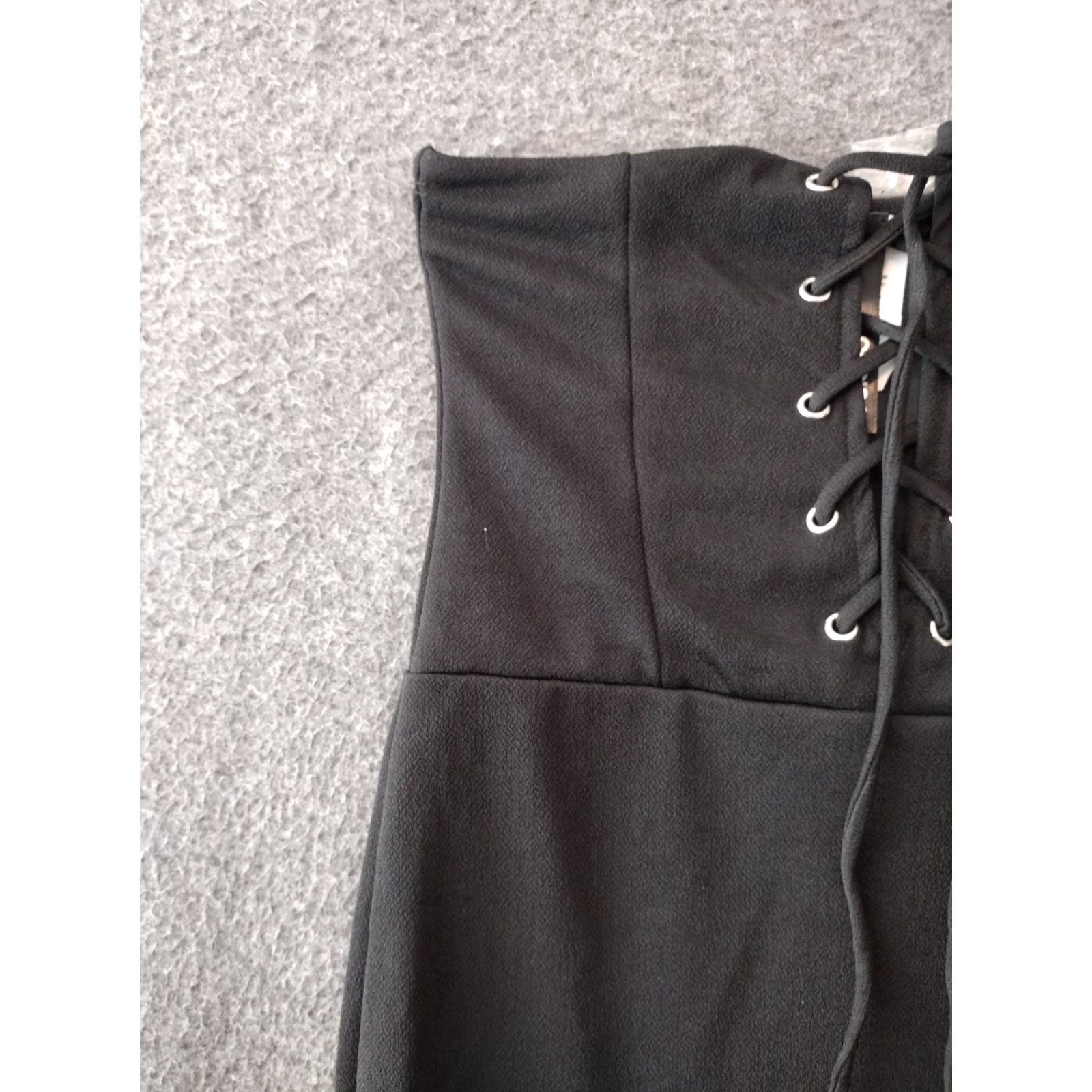 Vintage Codigo Grommet Eyelet Lace Up Tube Bodycon Dress Black Sleeveless Size S Size S / US 4 / IT 40 - 5 Thumbnail