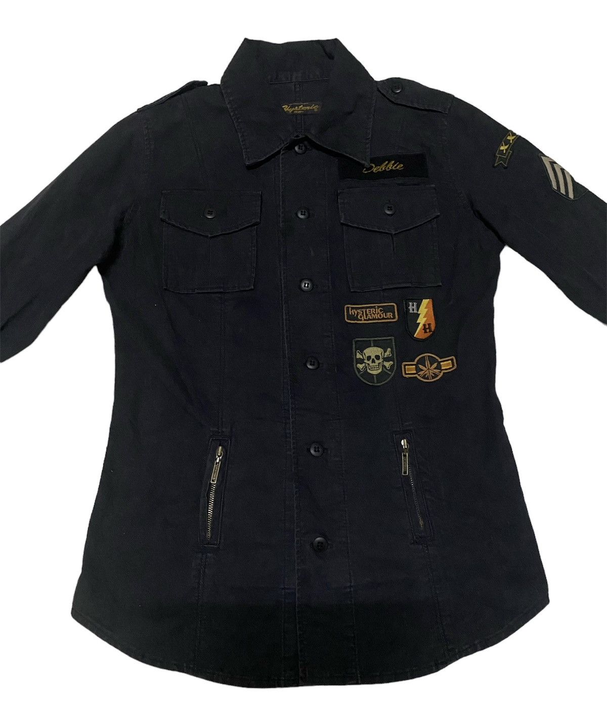 Hysteric Glamour × Japanese Brand × Vintage Hysteric X Blondie Debbie Harry Military Style Denim Jacket Size US S / EU 44-46 / 1 - 1 Thumbnail