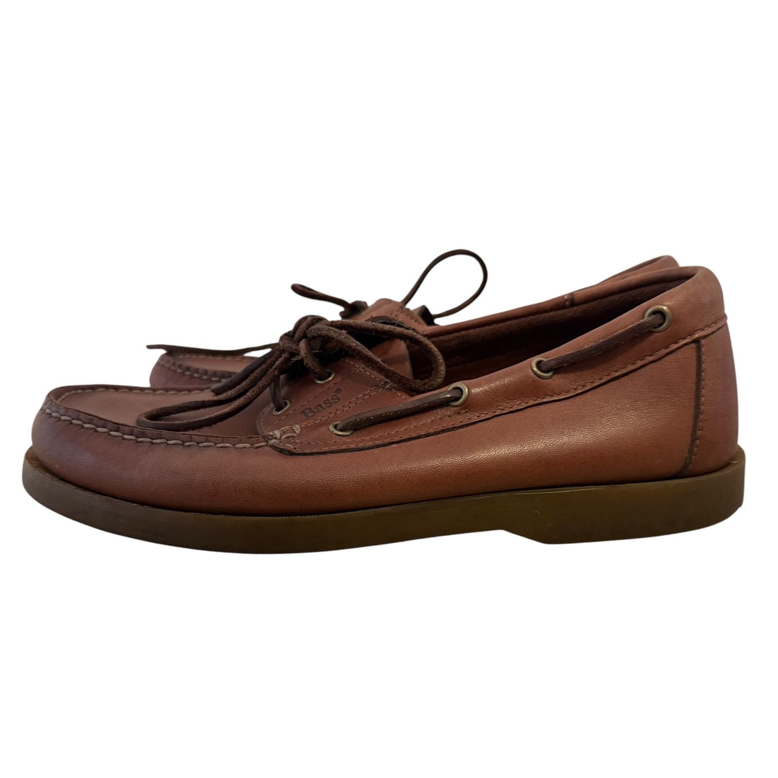 Bass Bass Seafarer Men's 8M Boat 2 Eye Lace Up Genuine Leather Size US 8 / EU 41 - 3 Thumbnail