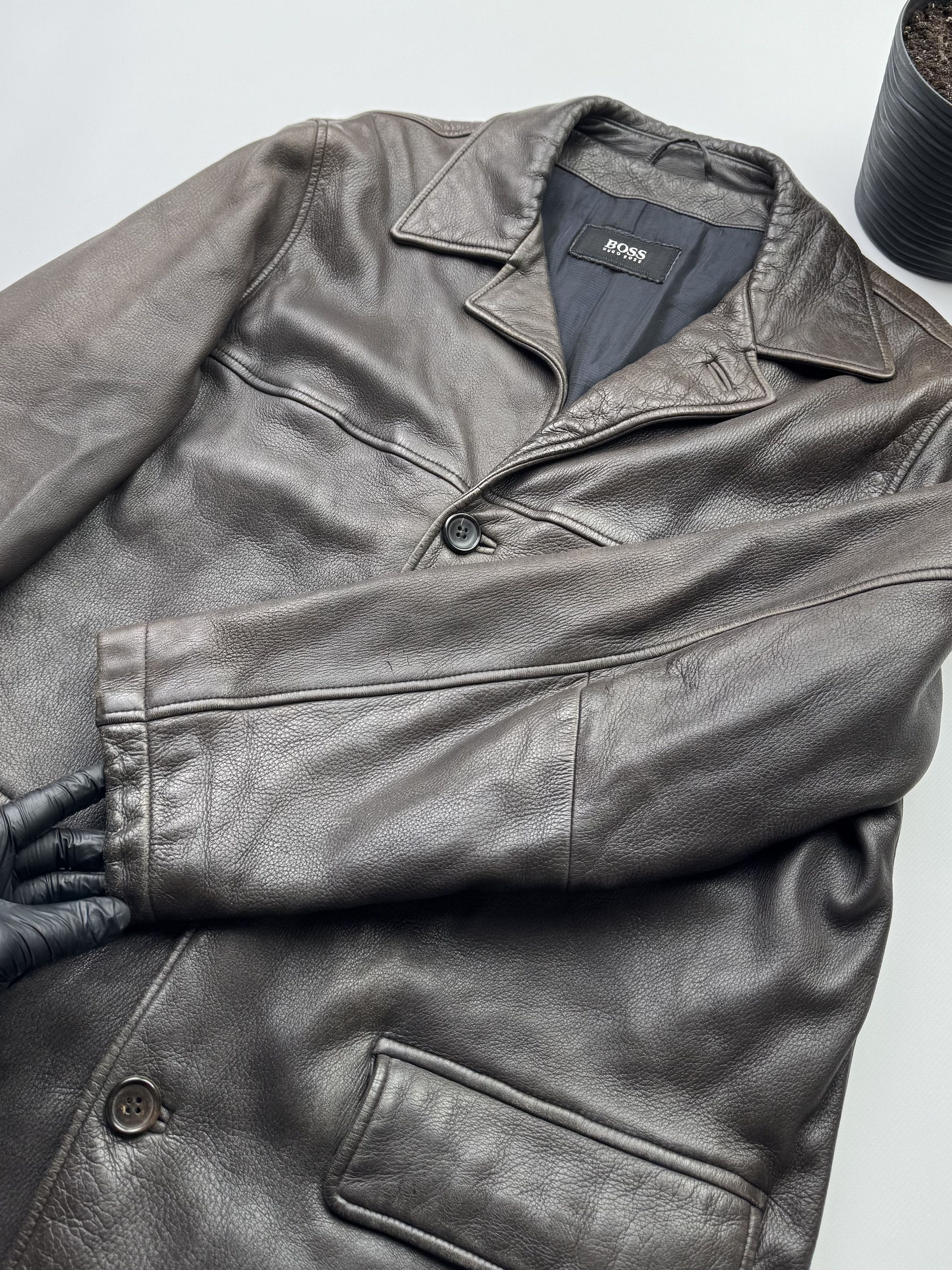 Hugo Boss Hugo Boss Vintage Leather Coat (75) Size US L / EU 52-54 / 3 - 5 Thumbnail