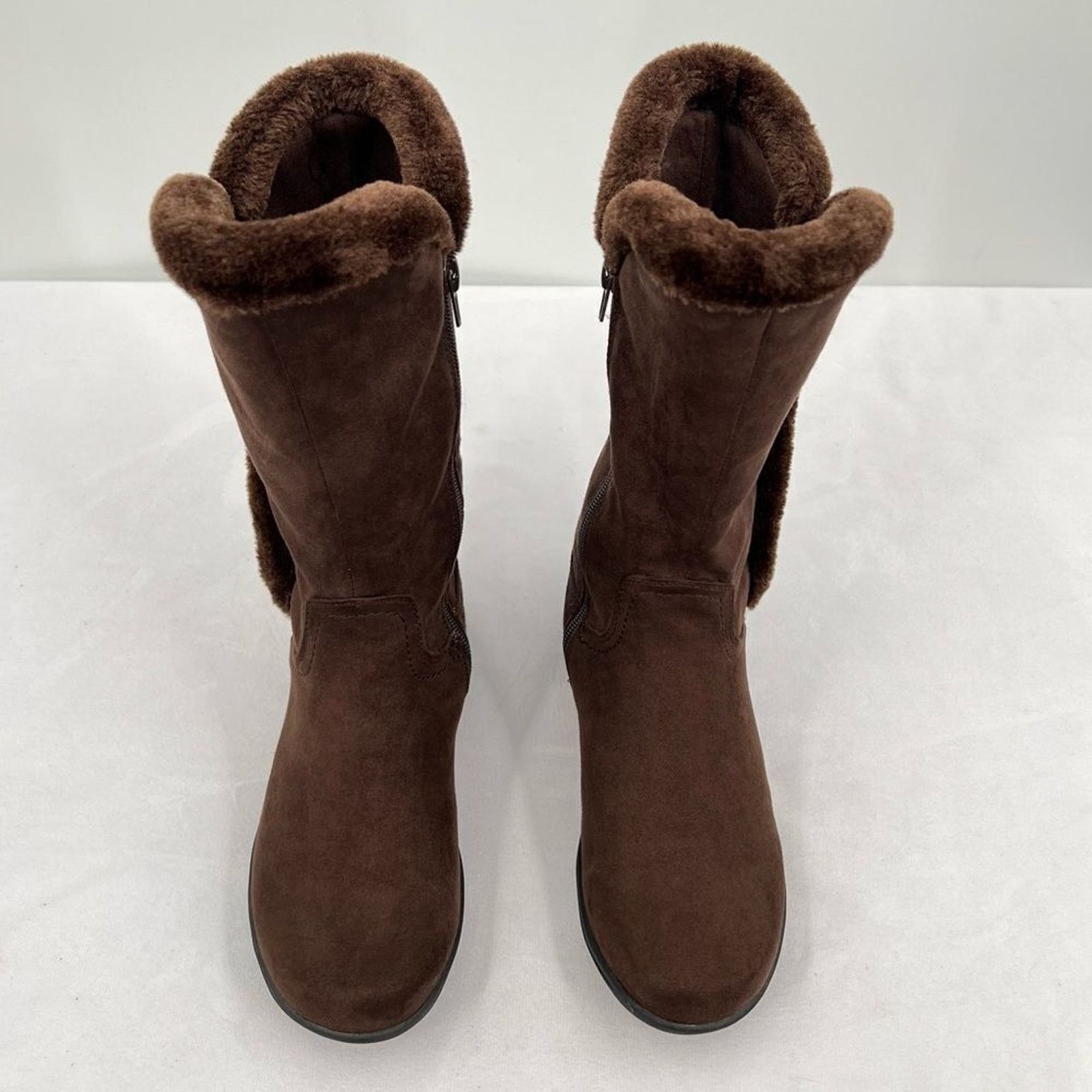 Bass Bass FlexStep Loretta Chocolate Brown Faux Suede Tall Zip Size US 7 / IT 37 - 2 Thumbnail