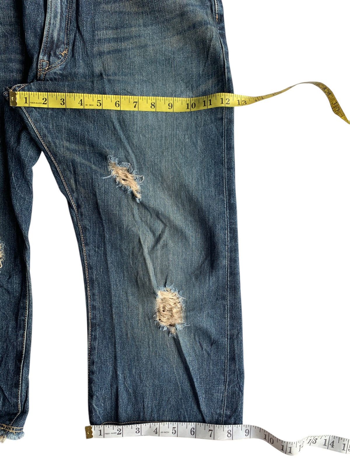 Edwin VINTAGE EDWIN 505 SELVEDGE RUSTY SHORT DISTRESSED DENIM Size US 33 - 21 Thumbnail