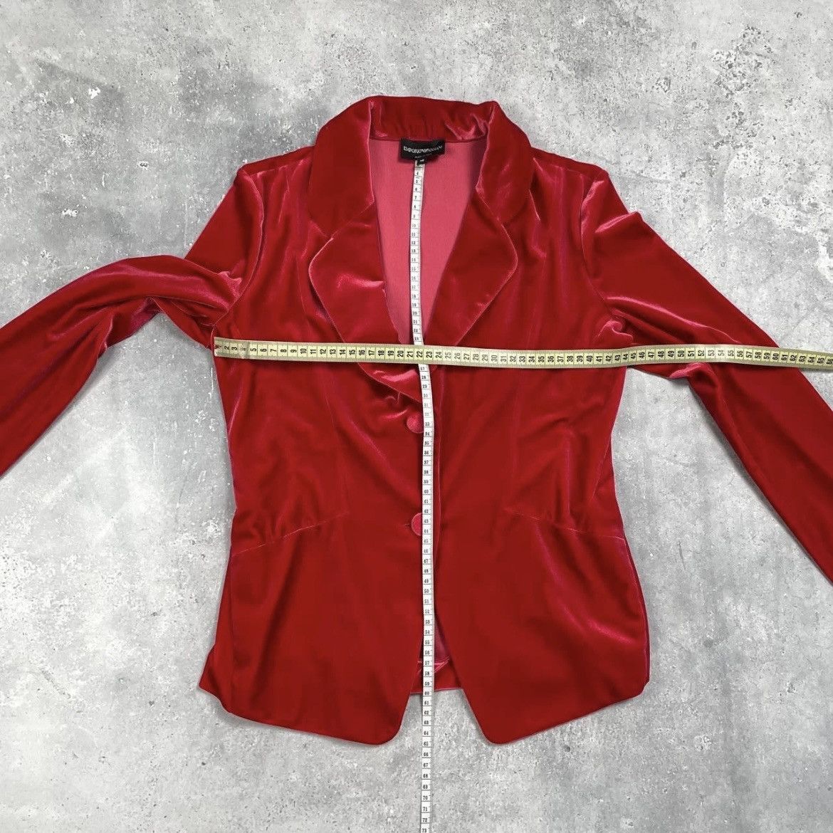 Emporio Armani Emporio Armani Two Button Velour Blazer Women’s Red Size 46 Size L / US 10 / IT 46 - 3 Thumbnail