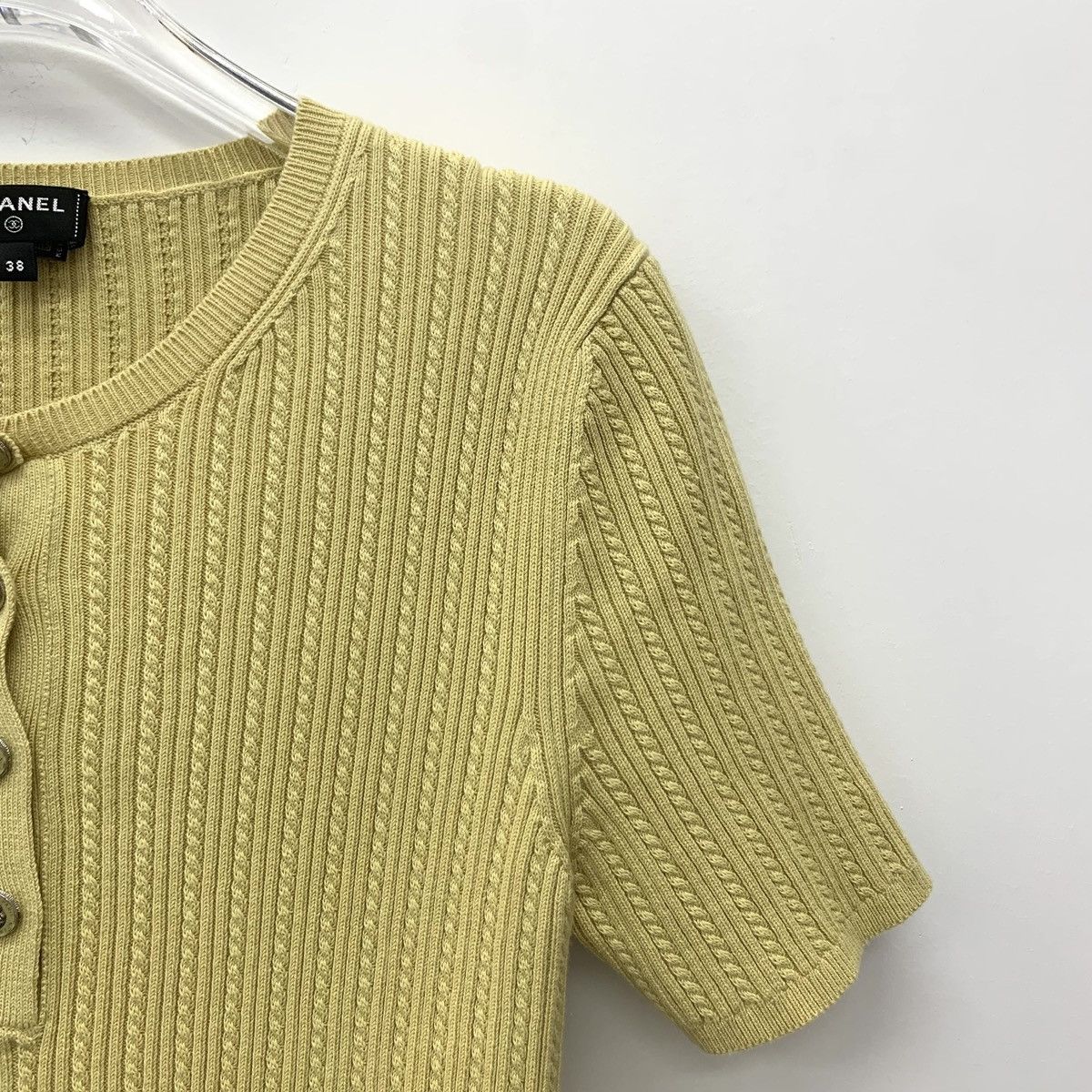 Chanel Chanel Yellow Short Sleeve Knit Top K26WX Size S / US 4 / IT 40 - 3 Thumbnail