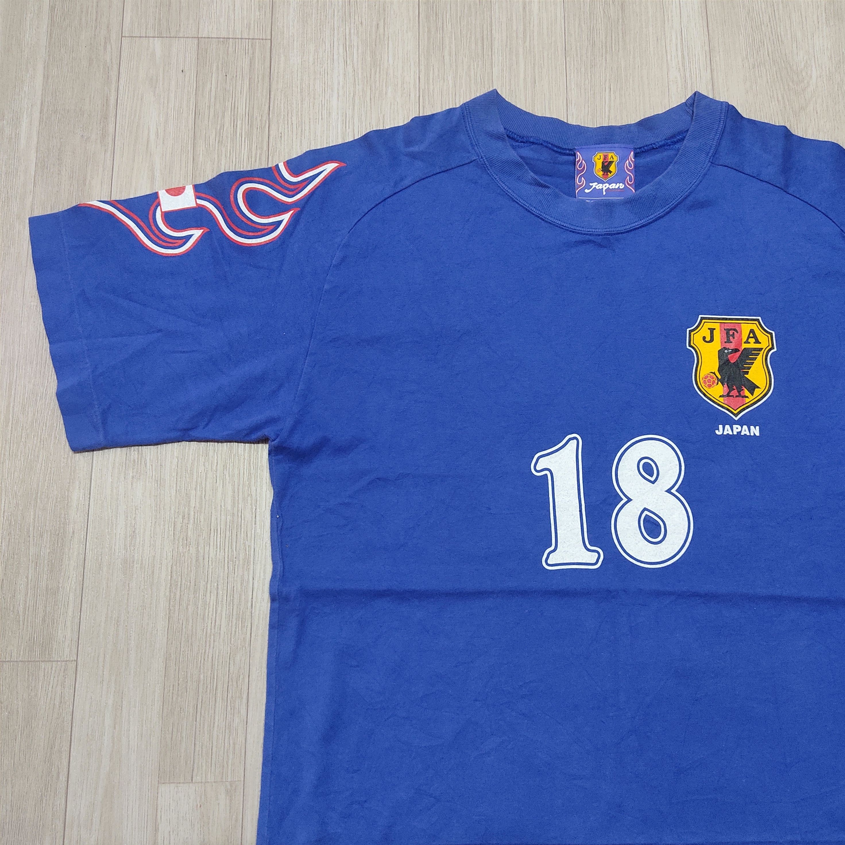 Japan Blue Vtg 90s JFA JO 18 Japan Football World Cup T-shirt Size US M / EU 48-50 / 2 - 5 Thumbnail