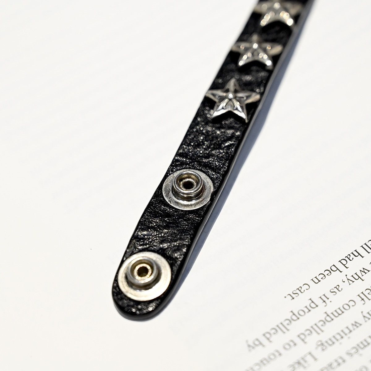 Chrome Hearts CHROME HEARTS 2 BTTN / 2 SNAP STAR SILVER BRACELET BLACK Size ONE SIZE - 5 Thumbnail