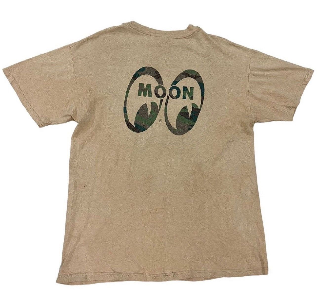 Vintage Vintage 90s Moon Eyes Camo Tshirt Disstressed Tee Size US L / EU 52-54 / 3 - 2 Thumbnail