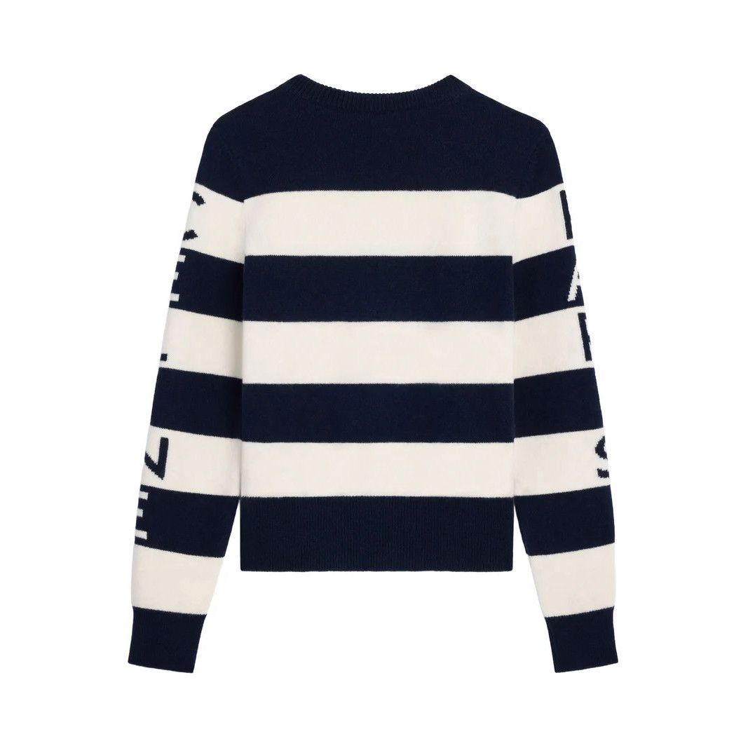 Celine CELINE $1500 ECRU/NAVY Cashmere Wool Sweater New & Authentic Size M / US 6-8 / IT 42-44 - 2 Thumbnail
