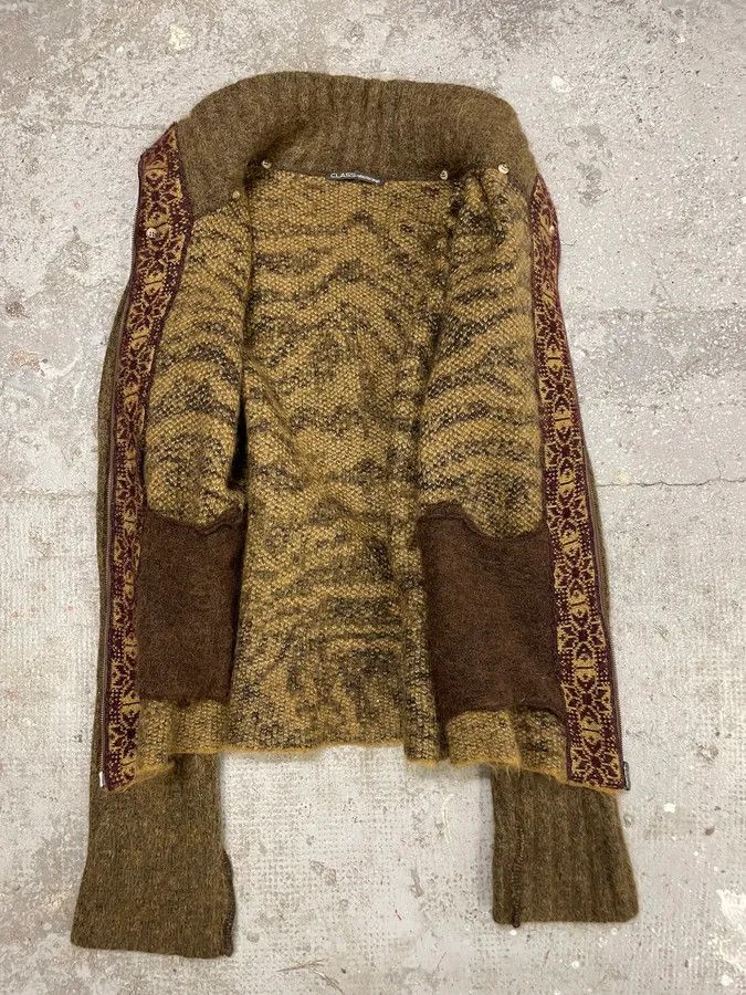 Roberto Cavalli × Vintage 2000s Roberto Cavalli Brown Safari Zebra Wool Zip-up Cardigan Size US M / EU 48-50 / 2 - 7 Thumbnail