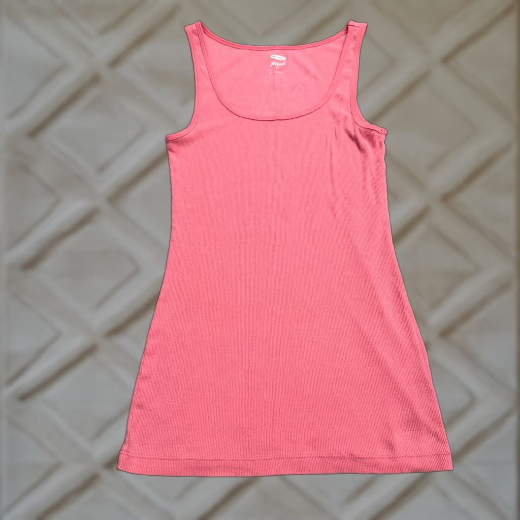Old Navy Old Navy Womens Medium Fitted Solid Pink Scoop Neck Tank Top Casual Stretch Lightweight Size M / US 6-8 / IT 42-44 - 1 Thumbnail