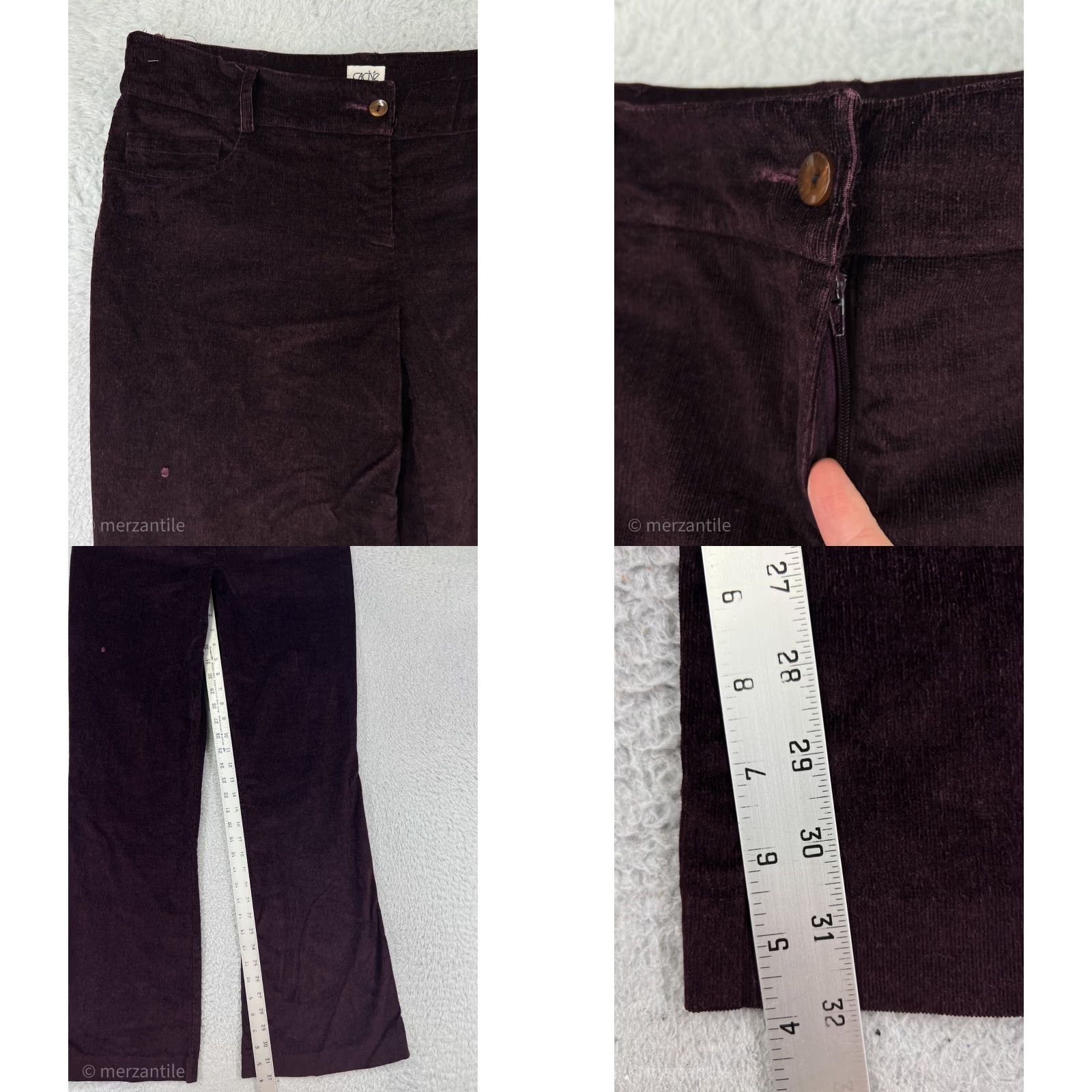 Vintage Cache Women's Flared Pants Size 8 Red Rayon Casual Chic 90s Style Size 30" / US 8 / IT 44 - 8 Thumbnail