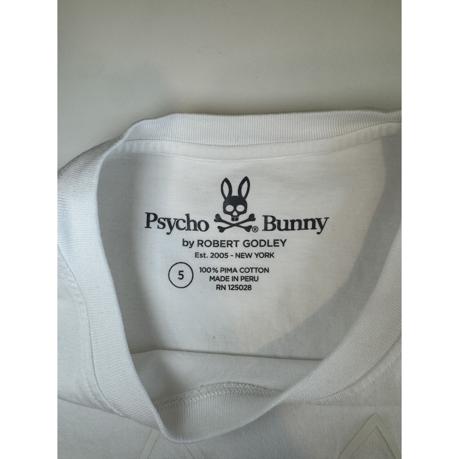 Psycho Bunny Psycho Bunny Shir White Pima Cotton Embossed Skull Bunny Tee Size US L / EU 52-54 / 3 - 4 Thumbnail