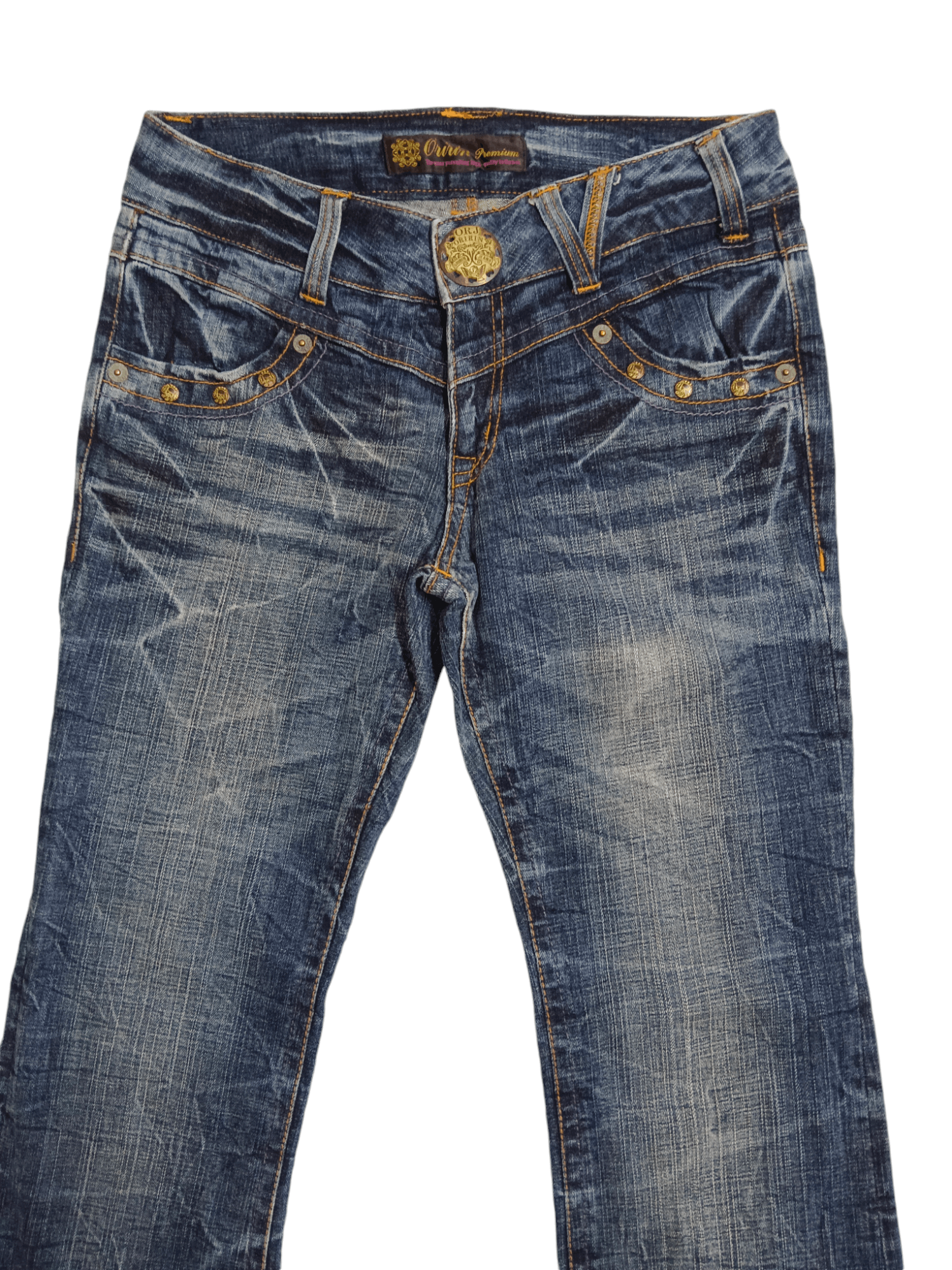 Japanese Brand 🔥Oririn🔥 Thunder Whiskers Embroidery Skinny Flare Jeans Size 28" / US 6 / IT 42 - 4 Thumbnail