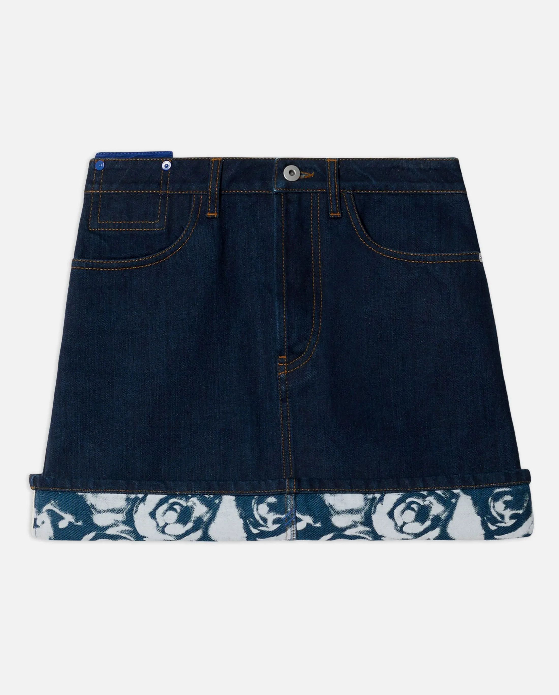 Burberry BURBERRY heavyweight navy blue Japanese denim mini skirt Size 28" / US 6 / IT 42 - 1 Thumbnail