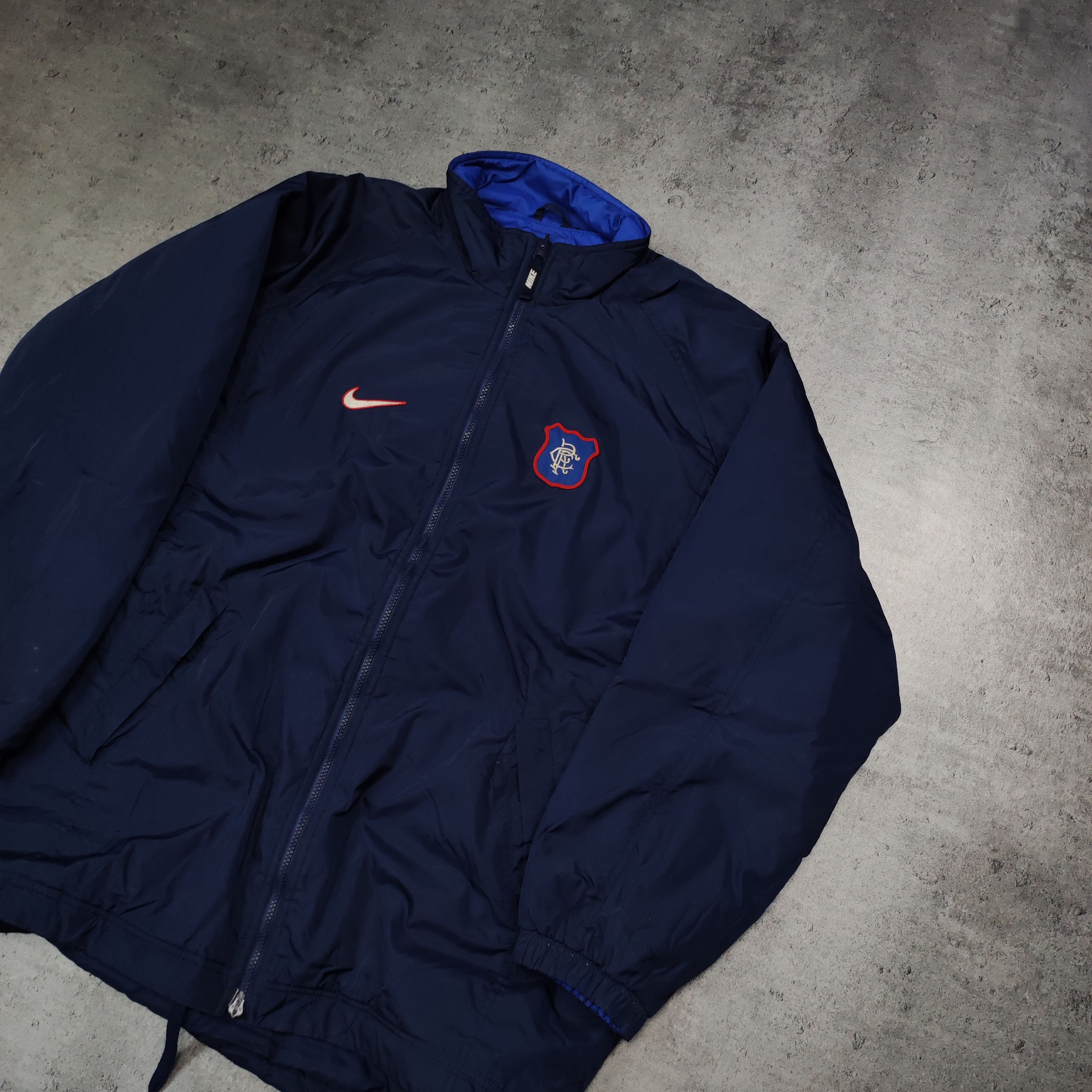 Nike × Vintage Vintage RARE 90s Glasgow Rangers Nike Reversible Jacket Size US L / EU 52-54 / 3 - 2 Thumbnail