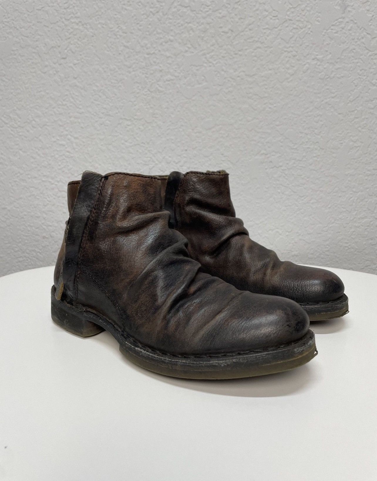 If Six Was Nine Vintage Italian AS 98 Rick Owens Style Leather Biker Boots Size US 8 / IT 38 - 9 Thumbnail