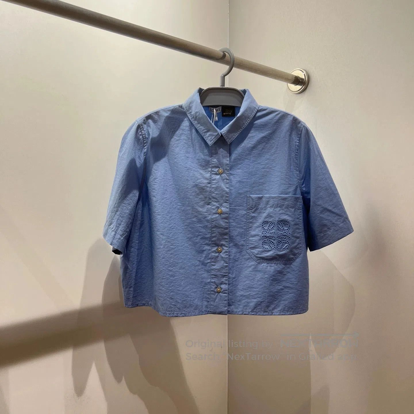 Loewe Loewe Embroidered Solid Short Sleeve Shirt. Size US S / EU 44-46 / 1 - 1 Thumbnail