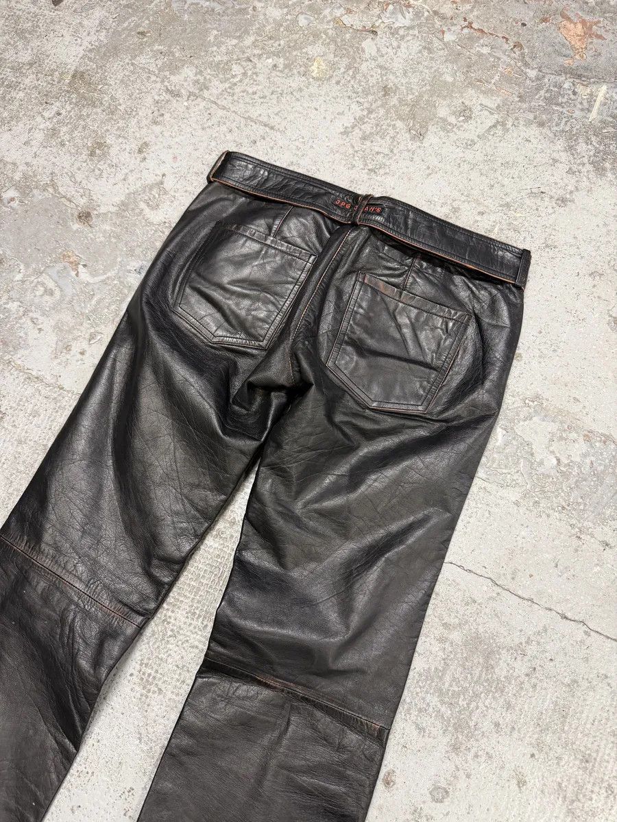 Jean Paul Gaultier 1990s Jean Paul Gaultier Black Belted Biker Leather Pants Size US 30 / EU 46 - 7 Thumbnail