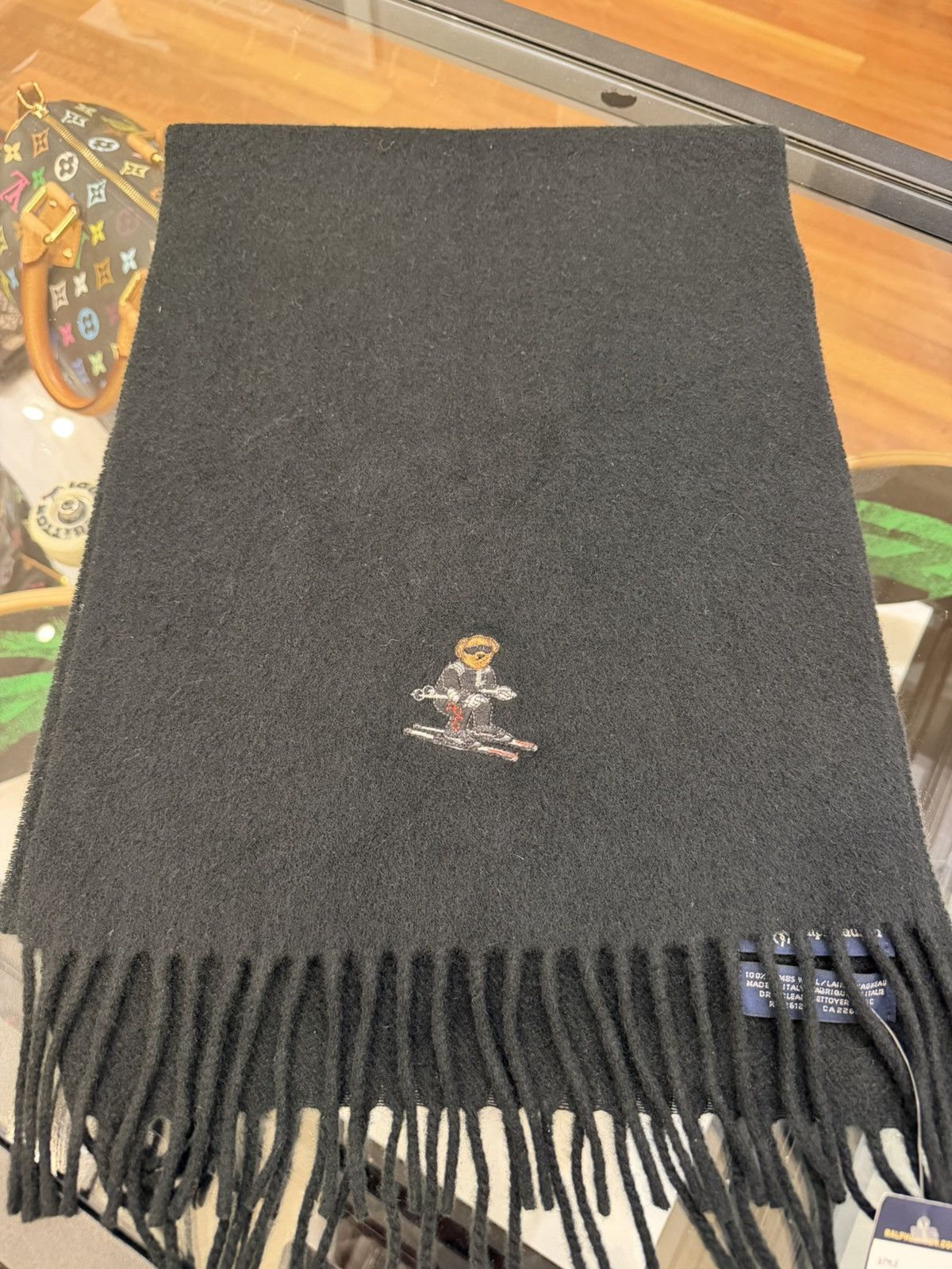 Polo Ralph Lauren Polo Ralph Lauren Skiing Bear Lamb Wool Scarf Size ONE SIZE - 1 Thumbnail