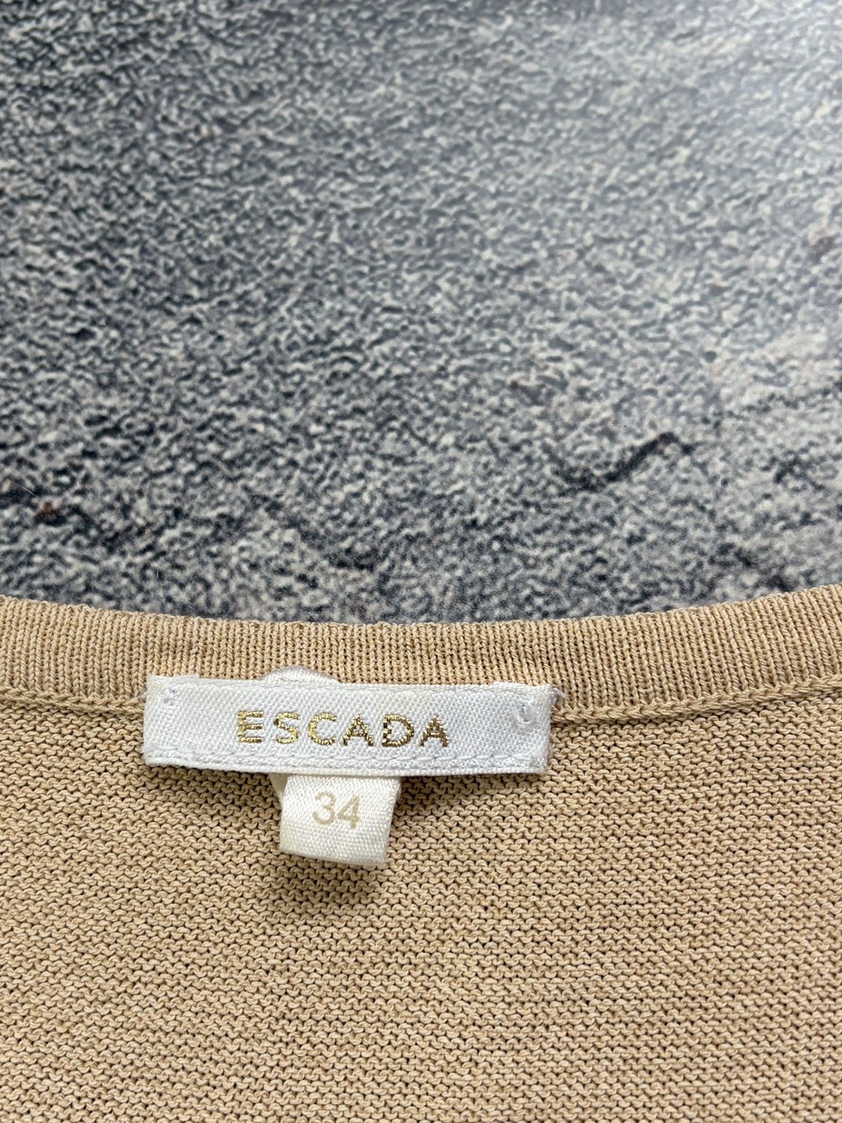 Escada Escada Beige Knit Tank Top Scoop Neck Sleeveless Vest Top 34 Size XS / US 0-2 / IT 36-38 - 4 Thumbnail