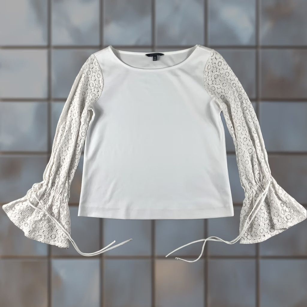 Banana Republic Banana Republic White Lace Long Sleeve Blouse XS Women Size XS / US 0-2 / IT 36-38 - 1 Thumbnail