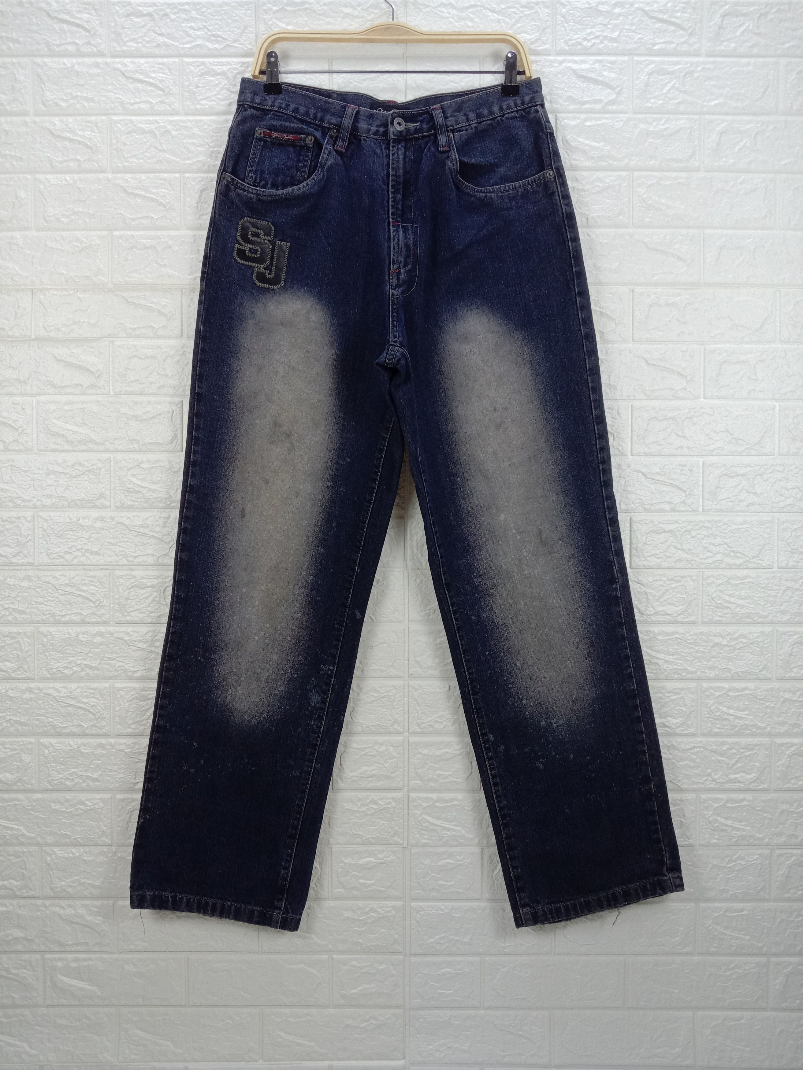 Sean John Vintage Sean John SJ Patched Baggy Wide Jeans Size US 31 - 1 Thumbnail