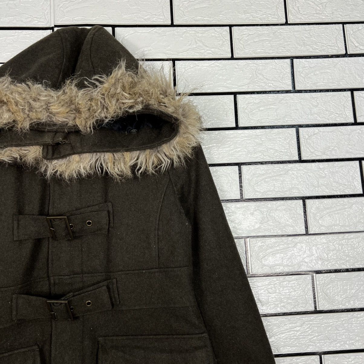Japanese Brand RODEO CROWNS Faux Fur Hooded Coat Jacket #4088-C186 Size US M / EU 48-50 / 2 - 4 Thumbnail