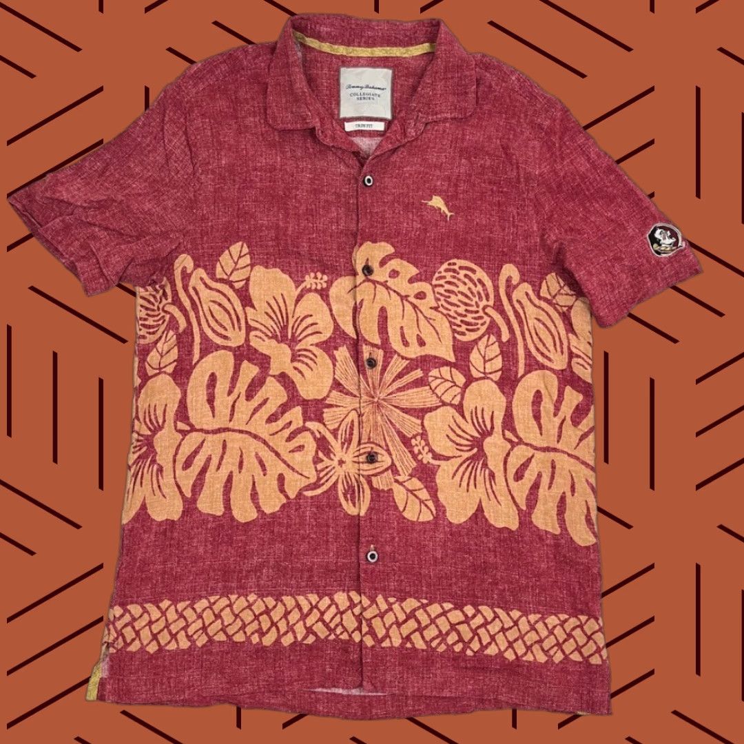 Tommy Bahama VINTAGE Tommy Bahama Shirt Mens M Red Floral Hawaiian TomBahama Florida State Seminoles Shirt Mens M Red Hawaiian Floral Size US M / EU 48-50 / 2 - 1 Thumbnail